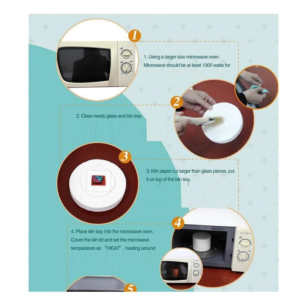 Horno de Microondas de Cerámica Fusión de Vidrio Fusible Kit de Horno de Microondas de Fusión de Vidrio Profesional Ecológico para Principiantes