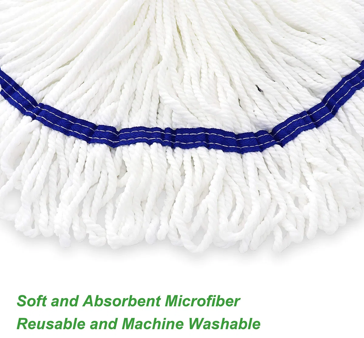 Mopa de microfibra de repuesto compatible con repuesto de microfibra de cedro para mopa de 0,8 cm de diámetro, 3 paquetes, Cabezales de fregona, 2 unidades, color azul + 1 blanco)
