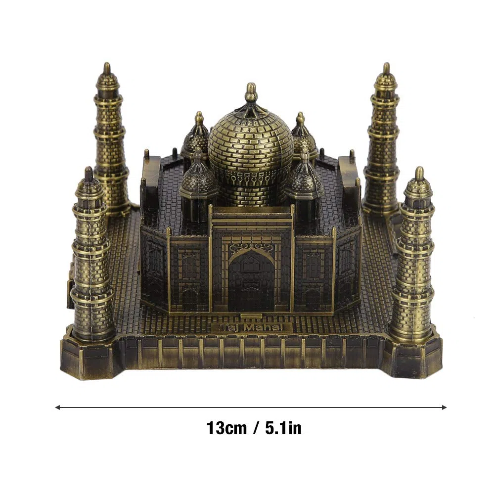 Tyenaza Modelo de Metal Taj Mahal de la India, Lugar de InteréS Mundial Edificio Creativo Taj Mahal, para Decoración de Escritorio Cafetería Decoración, Hogar y la Oficina, Recuerdo de Viaje