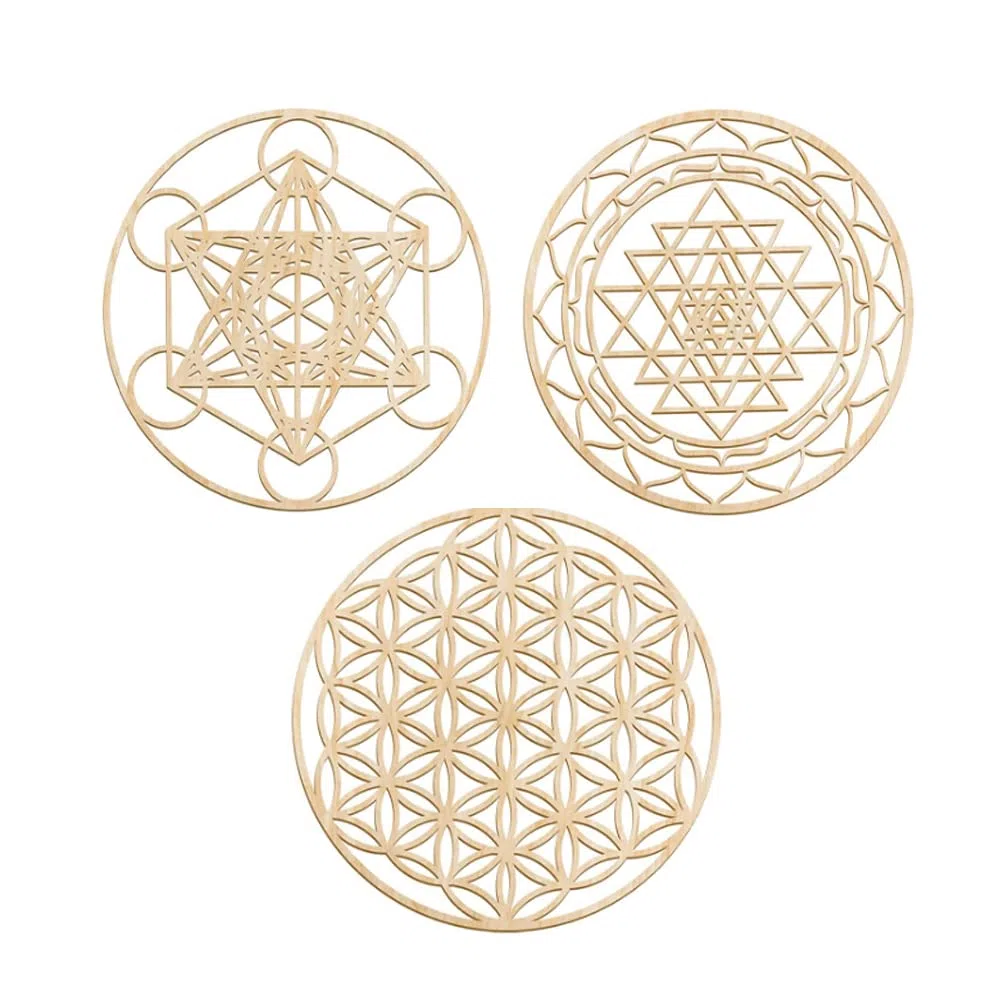 Tiamu 3 Piezas/Conjunto de Arte de Pared de Geometría Sagrada, Escultura, Decoraciones de Pared para Decoración Hogar