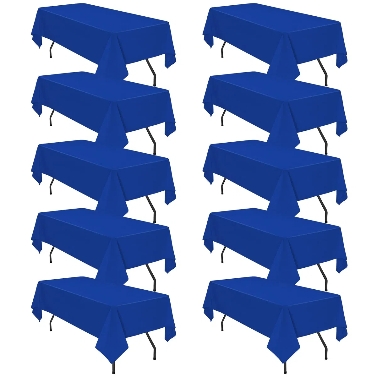 Pesonlook Paquete de 10 manteles de poliéster de 60 x 102 pulgadas para mesas rectangulares de 6 pies, mantel lavable para bodas, recepciones, banquetes, fiestas