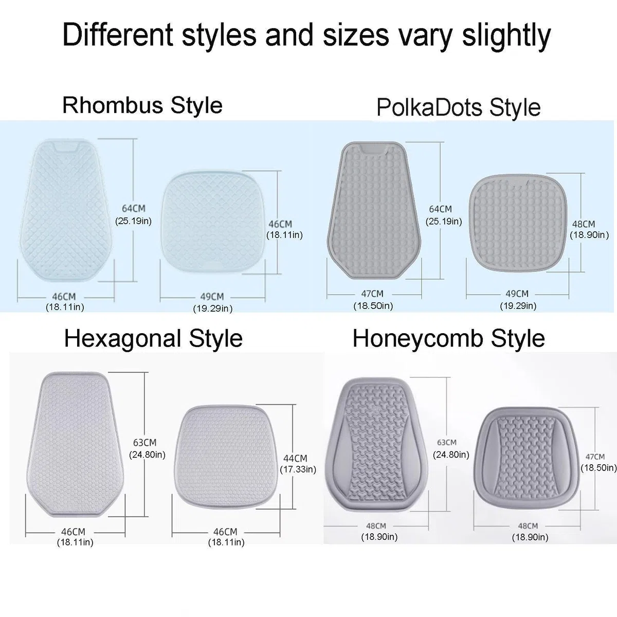 Cojín Asiento Coche Tejido de Refrigeración 3D Cojín Antiescaras Silla de Ruedas Fina, Transpirable y Cómoda para Automóviles, Sillas de Oficina, etc. ,Gray-HexagonalStyle-Seatcushion+Backcushion