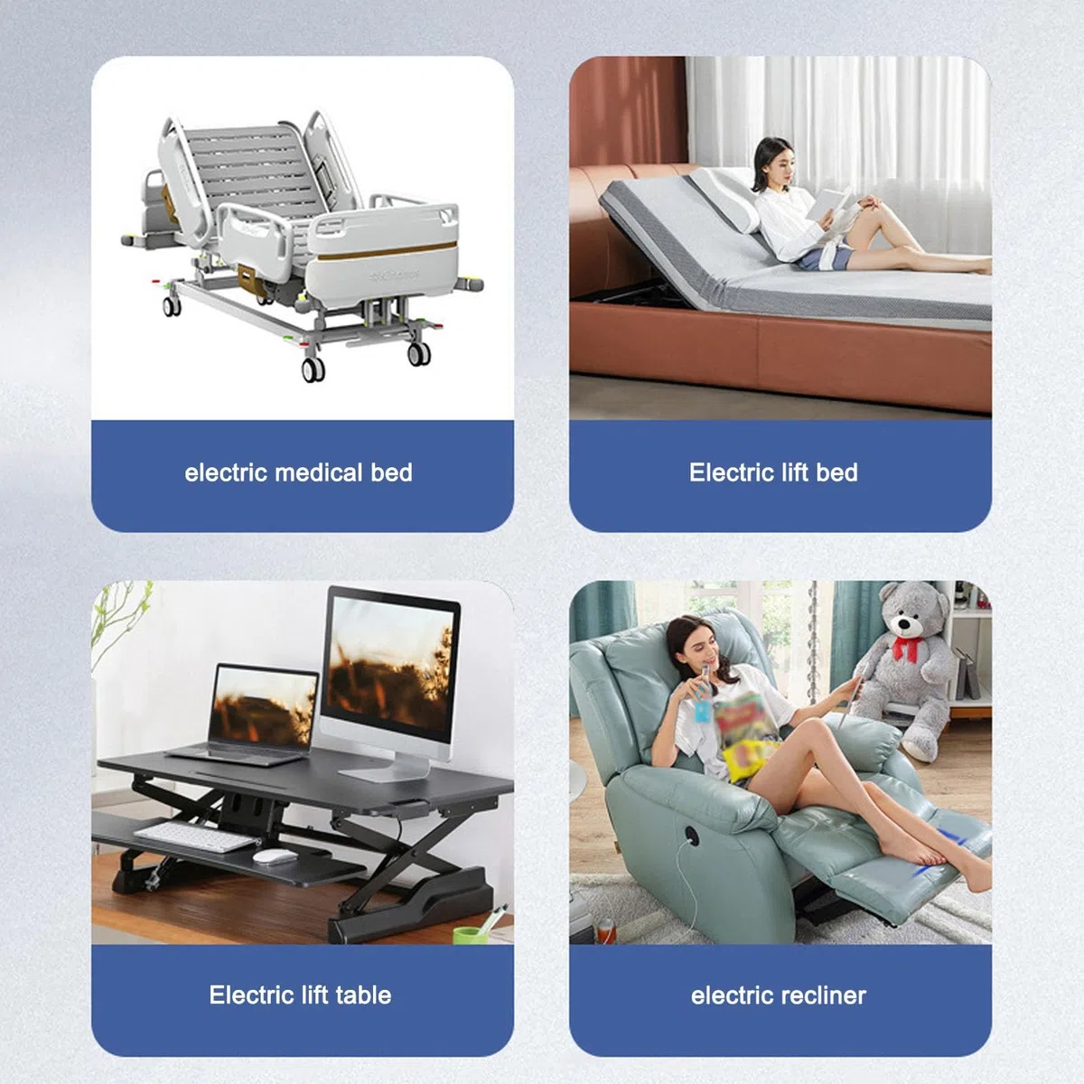 Fdit Controlador de Cama Elevadora, Cable Manual, Regulador de Mano, Cama Ip66, Empuje para Sillas Elevadoras de PVC de 8 Pines