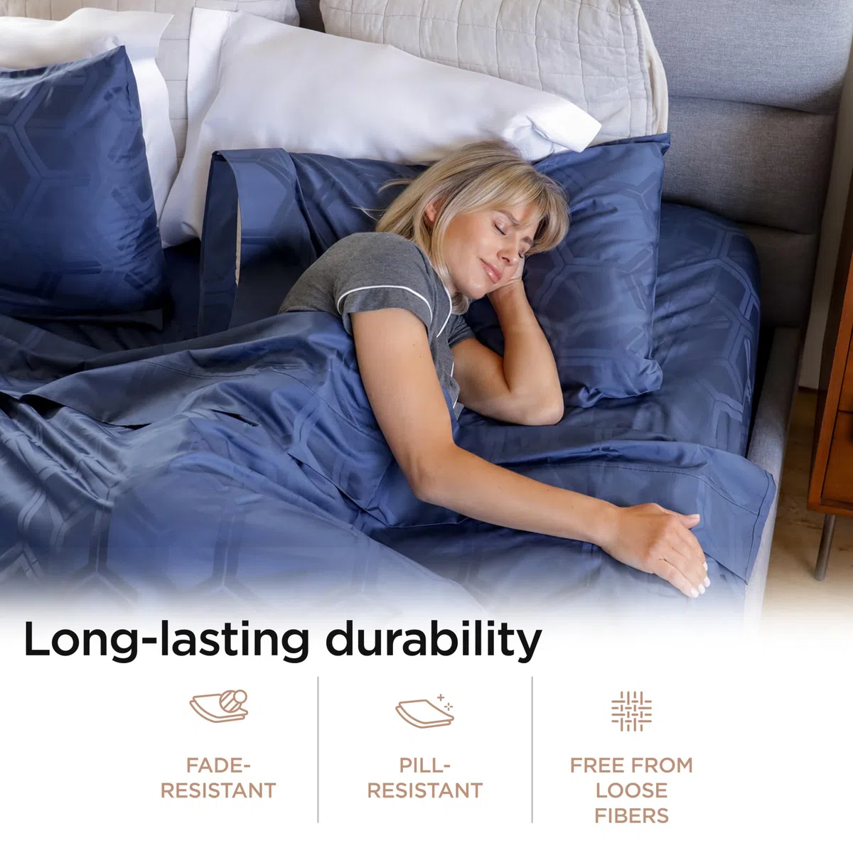 Threadmill Sábanas 100% algodón para Cama de tamaño matrimonial, Juego de sábanas de 600 Hilos con Bolsillo Profundo de 16 Pulgadas, Juego de Ropa de Cama de 4 Piezas con Tejido de satén Jacquard con