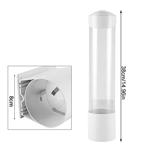 Dispensador de Almacenamiento de Taza de Papel Antipolvo para Tomar un Recipiente Conveniente de 50 cm y 50 Tazas