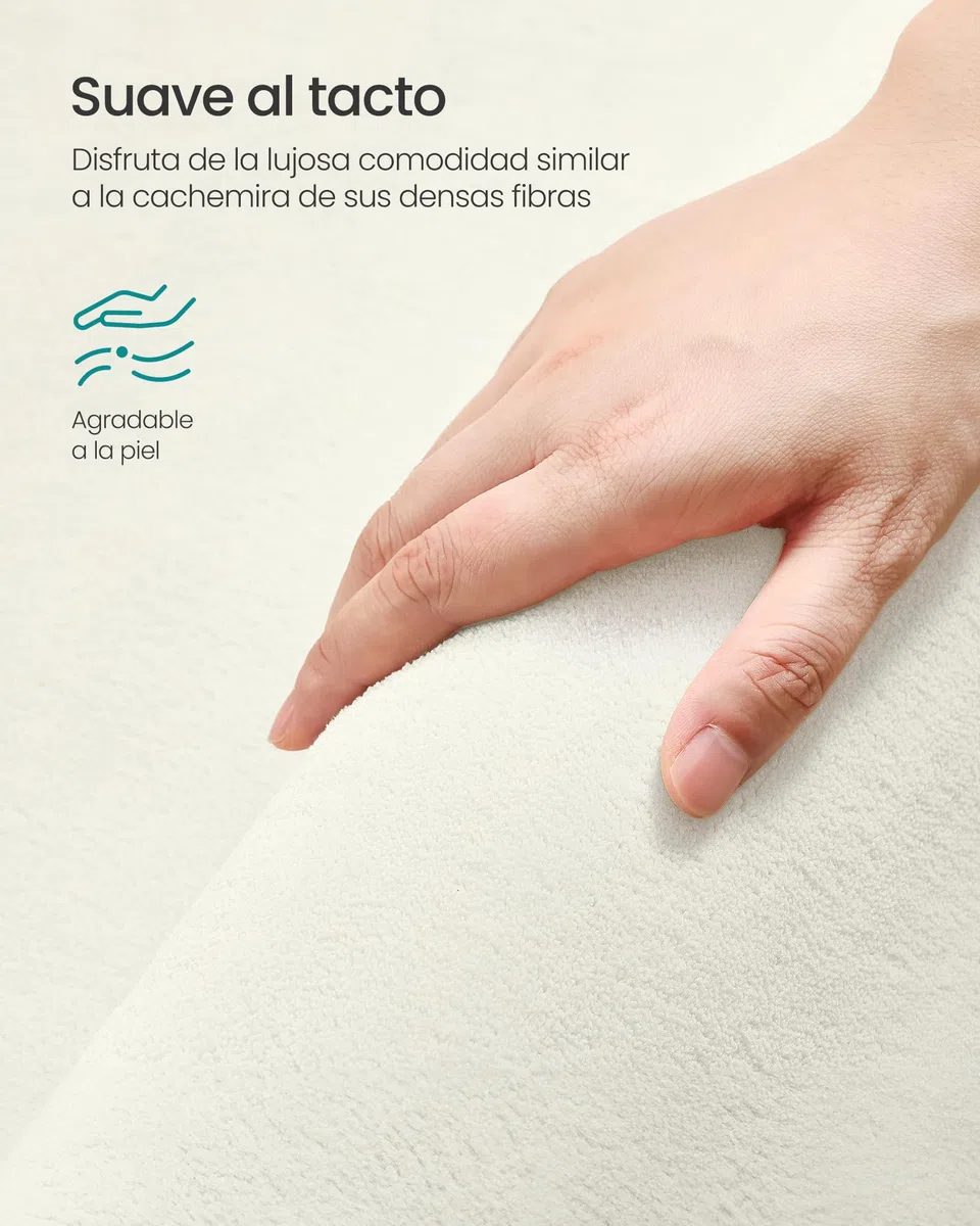 SONGMICS Alfombra, 160 x 230 cm, Alfombra Antideslizante, Decoración del Hogar, para Salón, Dormitorio, Lavable a Máquina, Estilo Moderno, Blanco Crema TAR013WZ02