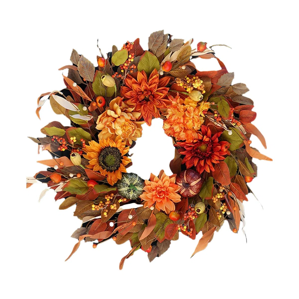 Coronas De Otoño Para La Puerta De Entrada 42 Centímetros Artificial con | Coronas Otoñales para Exterior Para Decoración de Puerta Pared y Ventana para de Acción de Graci