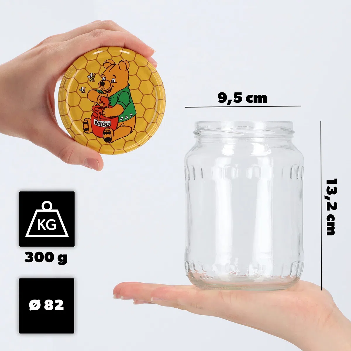 KADAX TO82 Winnie the Pooh - Juego de 64 tarros de cristal para conservas (720 ml, con tapa de rosca, para pepinos, verduras, levadura fermentada)
