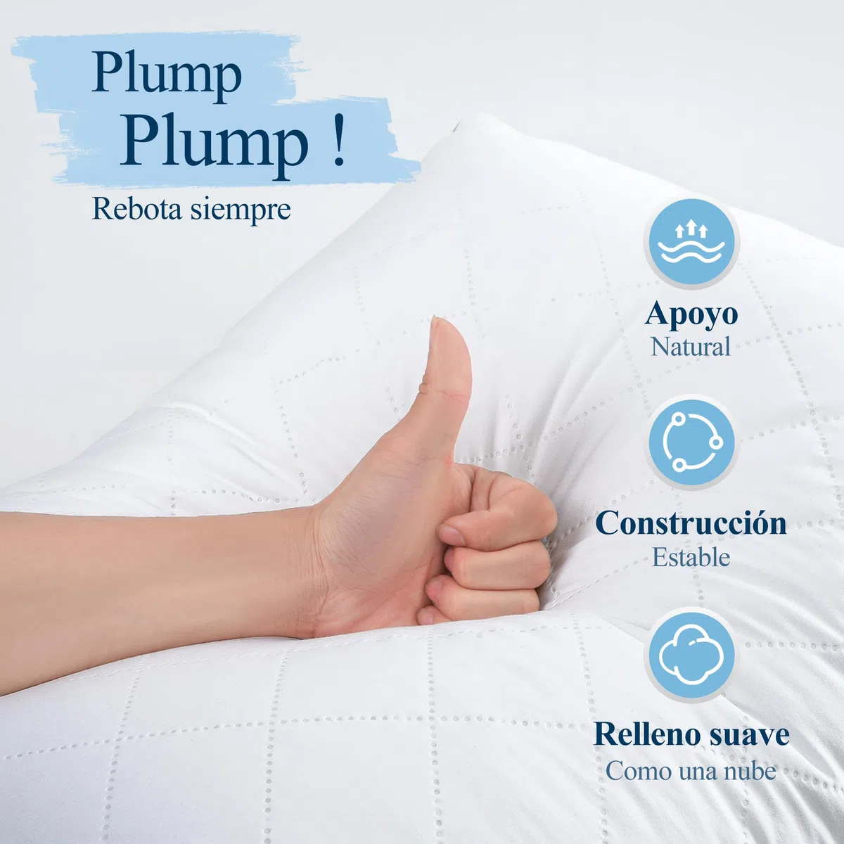 Orange Wave Almohadas 50x70 cm Pack de 2 – Microfibra hipoalergénica, Suaves y Transpirables, certificadas Oeko-Tex, Ideales para Dormir cómodamente