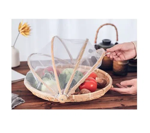 Cesta para tienda de campaña (30 cm de diámetro), color marrón