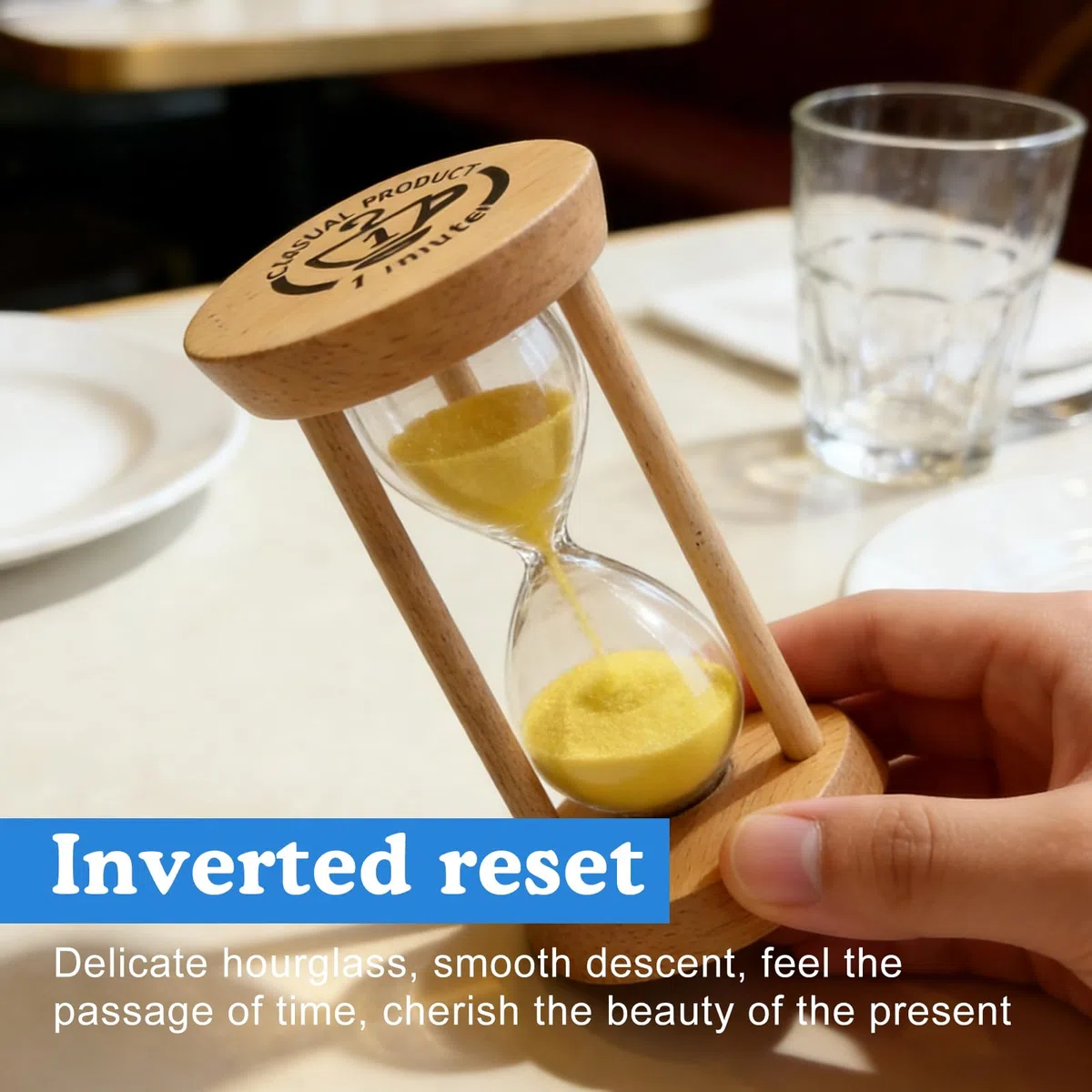Juego de 6 temporizadores de reloj de arena, relojes de arena de 30 s/1/2/3/5/10 minutos, reloj de arena de madera pequeño para el aula, temporizador y decoración de mesa para niños, cepillarse los