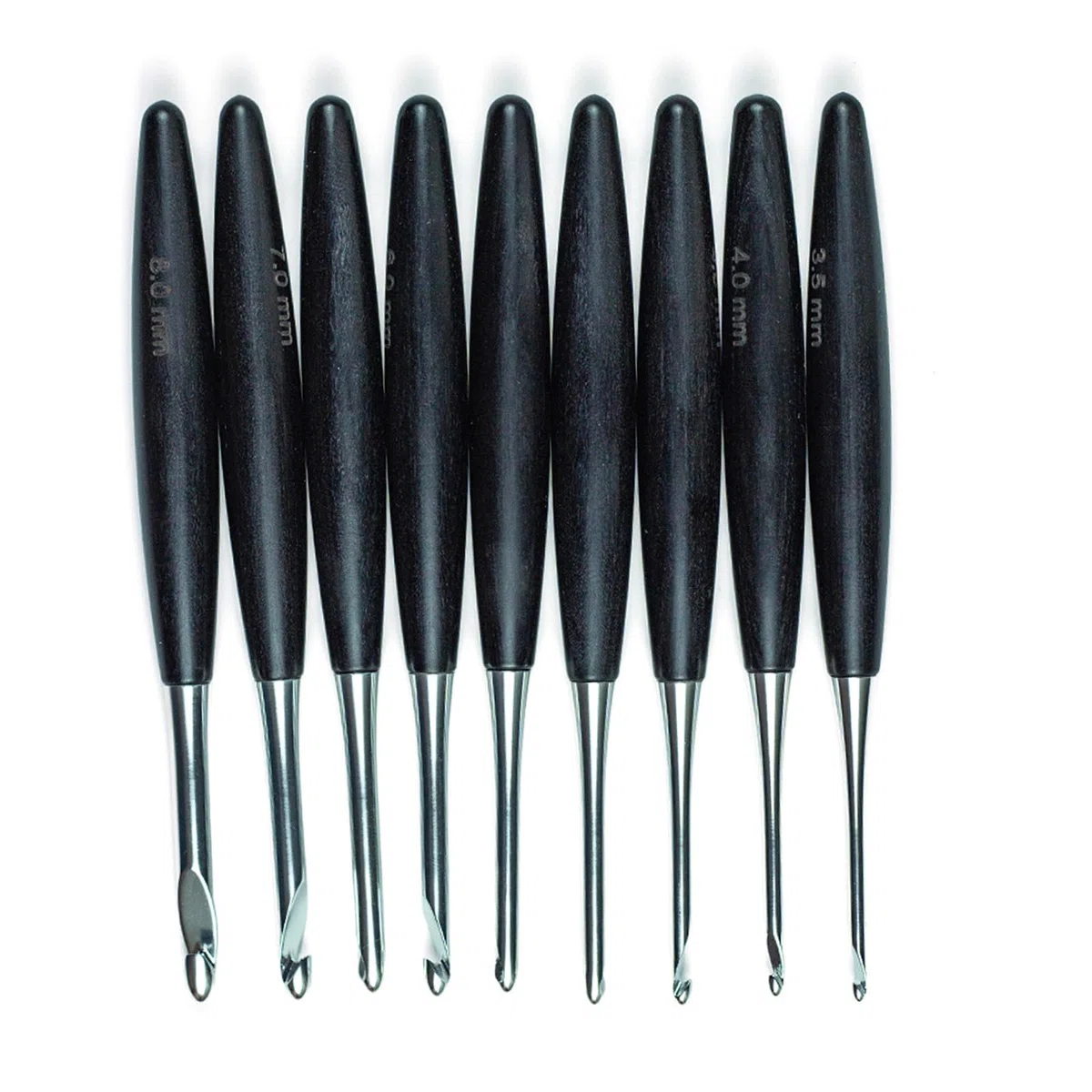 9 Agujas de Ganchillo con de Madera con Estuche de Almacenamiento, Agarre ergonómico, Aguja de Ganchillo de Aluminio de 3, 5 a 8, 0 mm para Tejer Sujetadores Hechos a Mano
