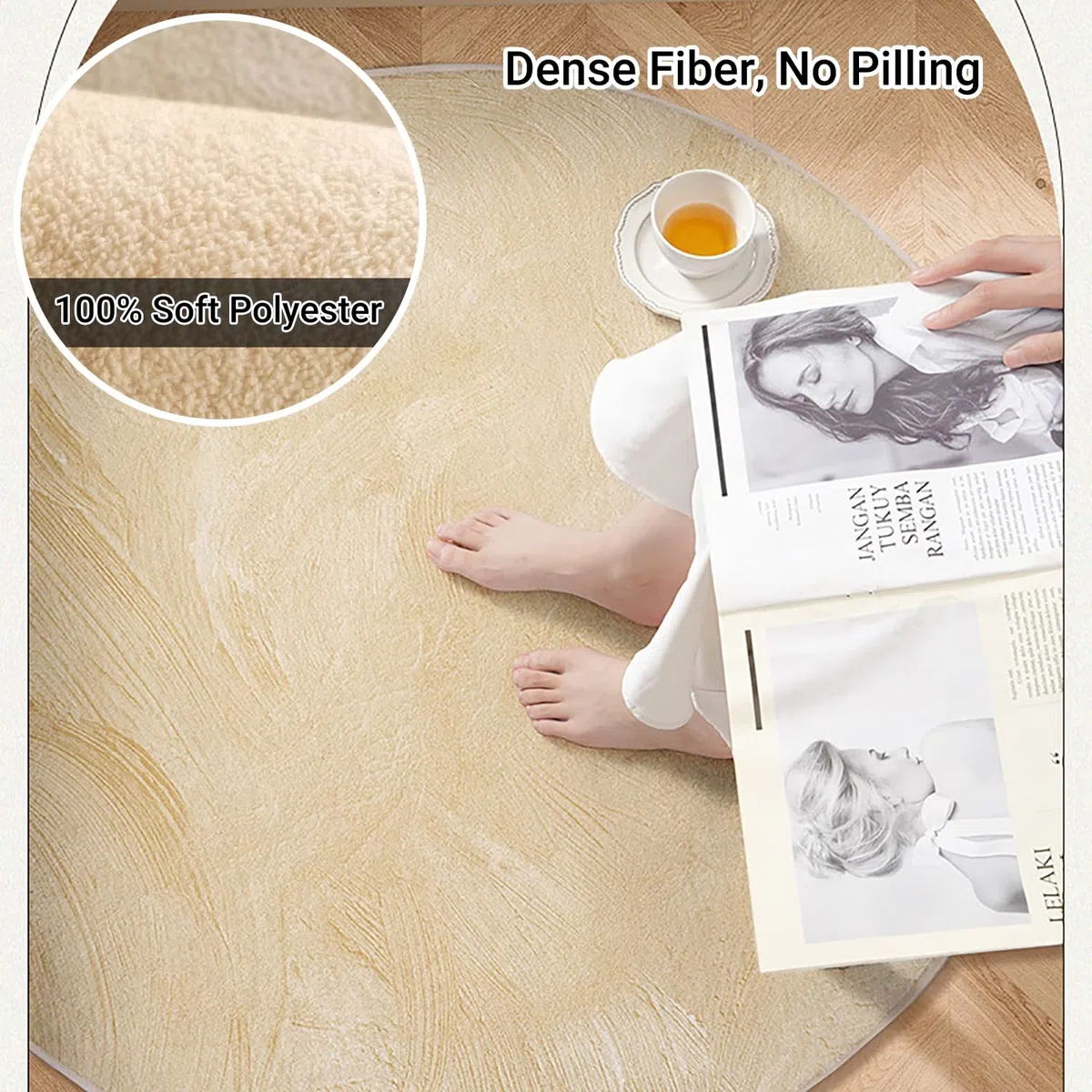 Protector Suelo Silla Ruedas, Anti-Deslizante, Alfombra Suelo Gaming Redonda, Alfombra para Silla de Escritorio, para Suelos Duros, Laminado y Azulejos, Parquet,C,100cm/40inch