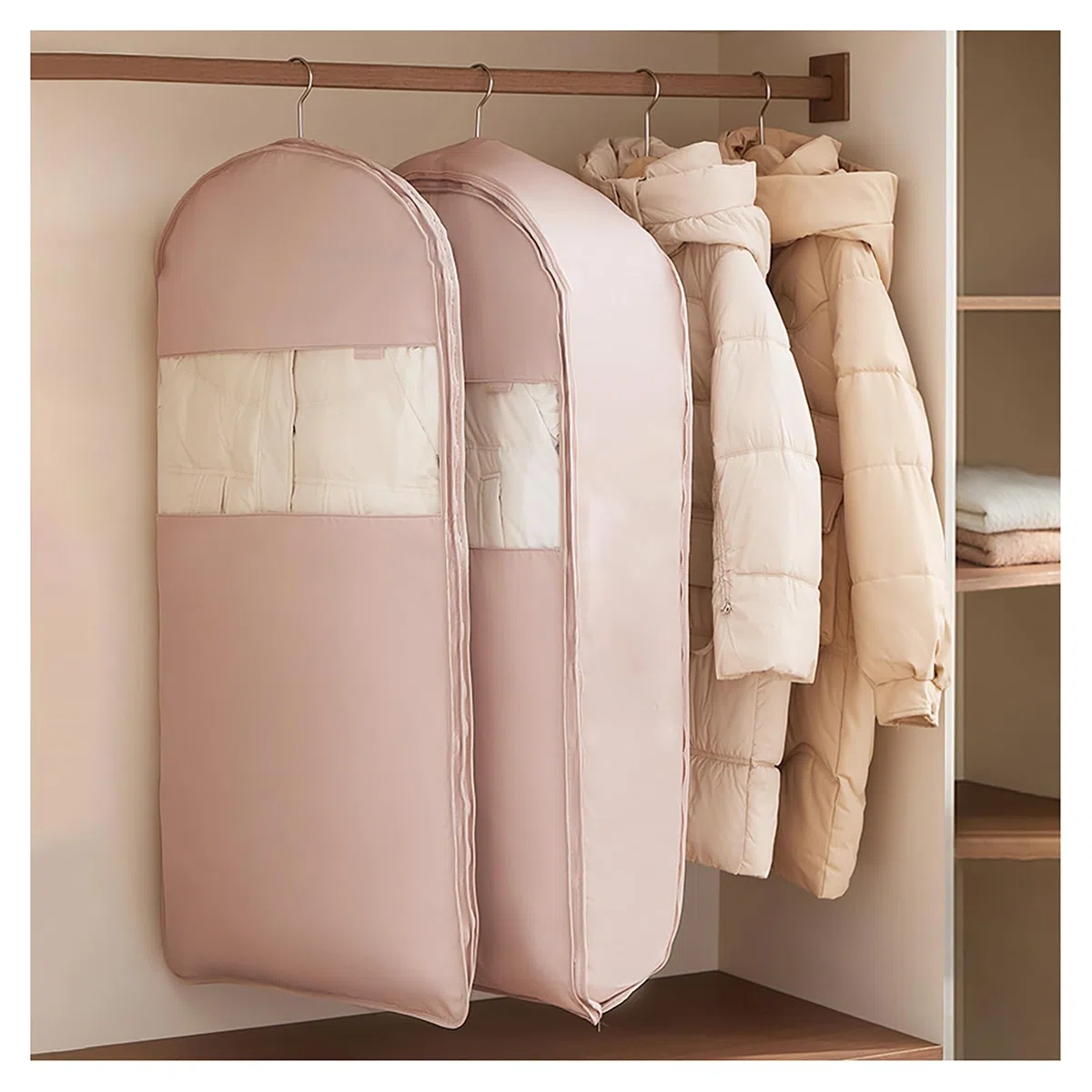 Funda Para Ropa Colgada,5 Pack Bolsas Para Ropa De Gran Capacidad, Organizadores De Autocompresión Que Ahorran Espacio, Guarda Ropa Para Armario Para Plumón, Traje, Abrigos Y Largos(Size:150×58×15cm)