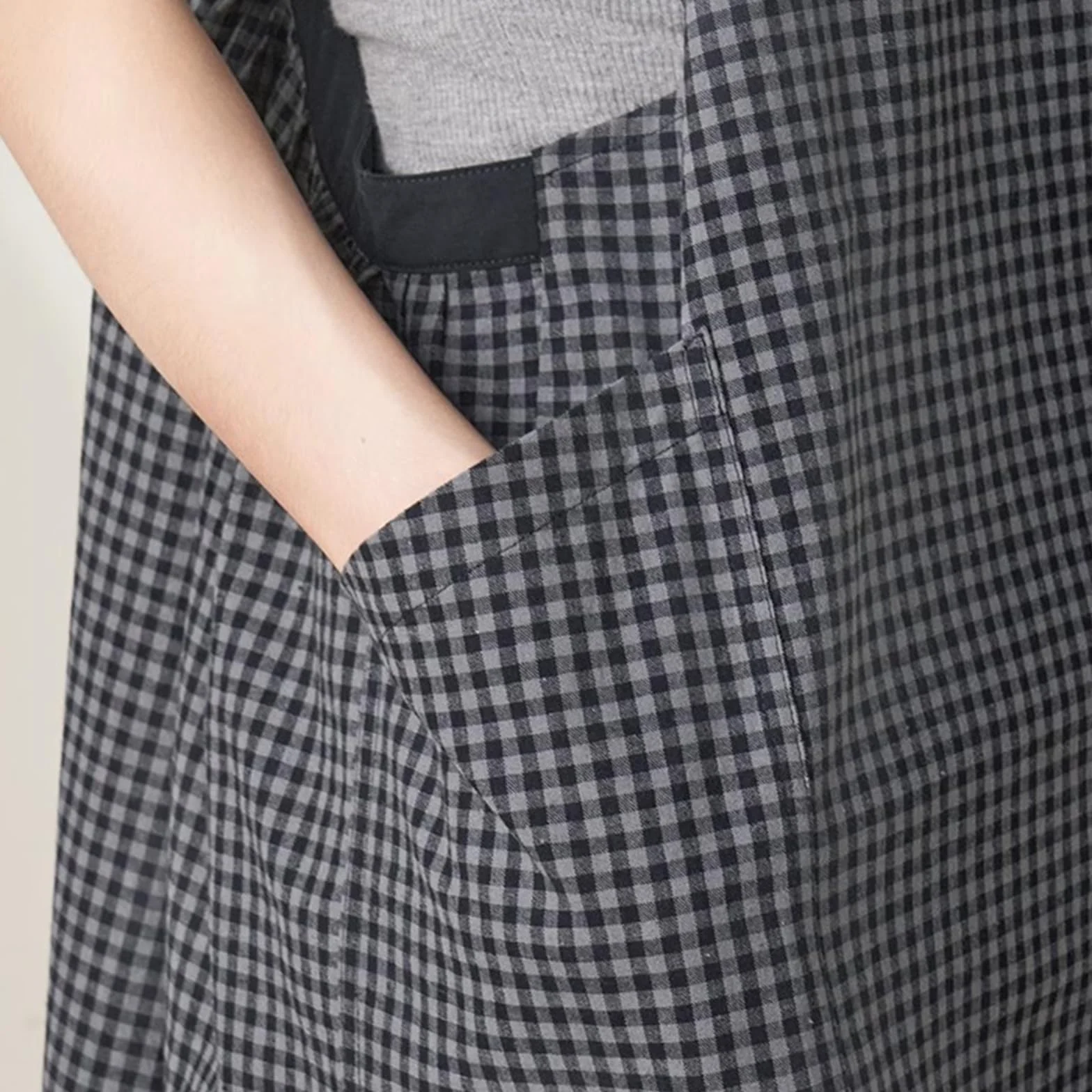 Delantal Mujere De Algodón con 2 Bolsillos, Japón Estilo, Delantales Cocina para Mujeres Cocinar Y JardineriaGrey,One Size