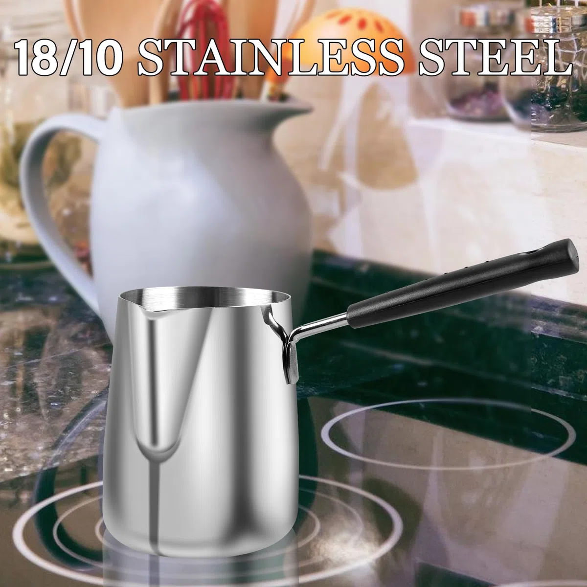 Cafetera Turca 600ml, Olla de Cobre para Café Turco, Cafetera Griega Árabe, Cezve de Cobre Martillado, Cafetera de Estufa, Cafetera de Cobre, Cezve Turco