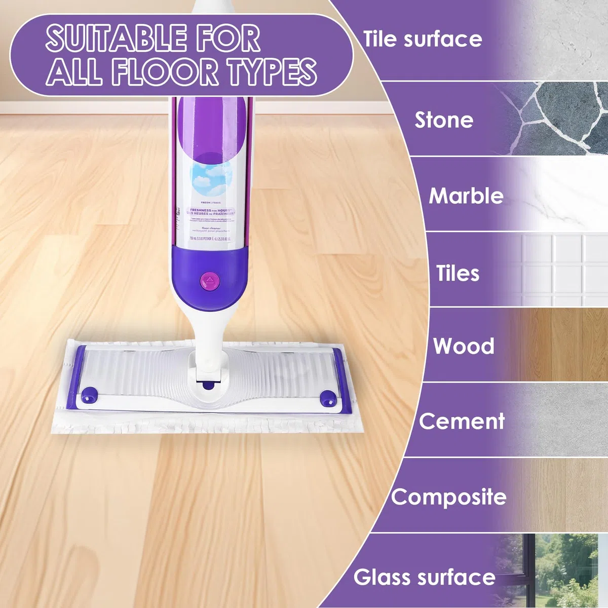 Paquete de 40 almohadillas de repuesto desechables compatibles con Swiffer Power Mop, almohadillas húmedas Swiffer sin perfume, almohadillas húmedas de doble uso para todos los suelos