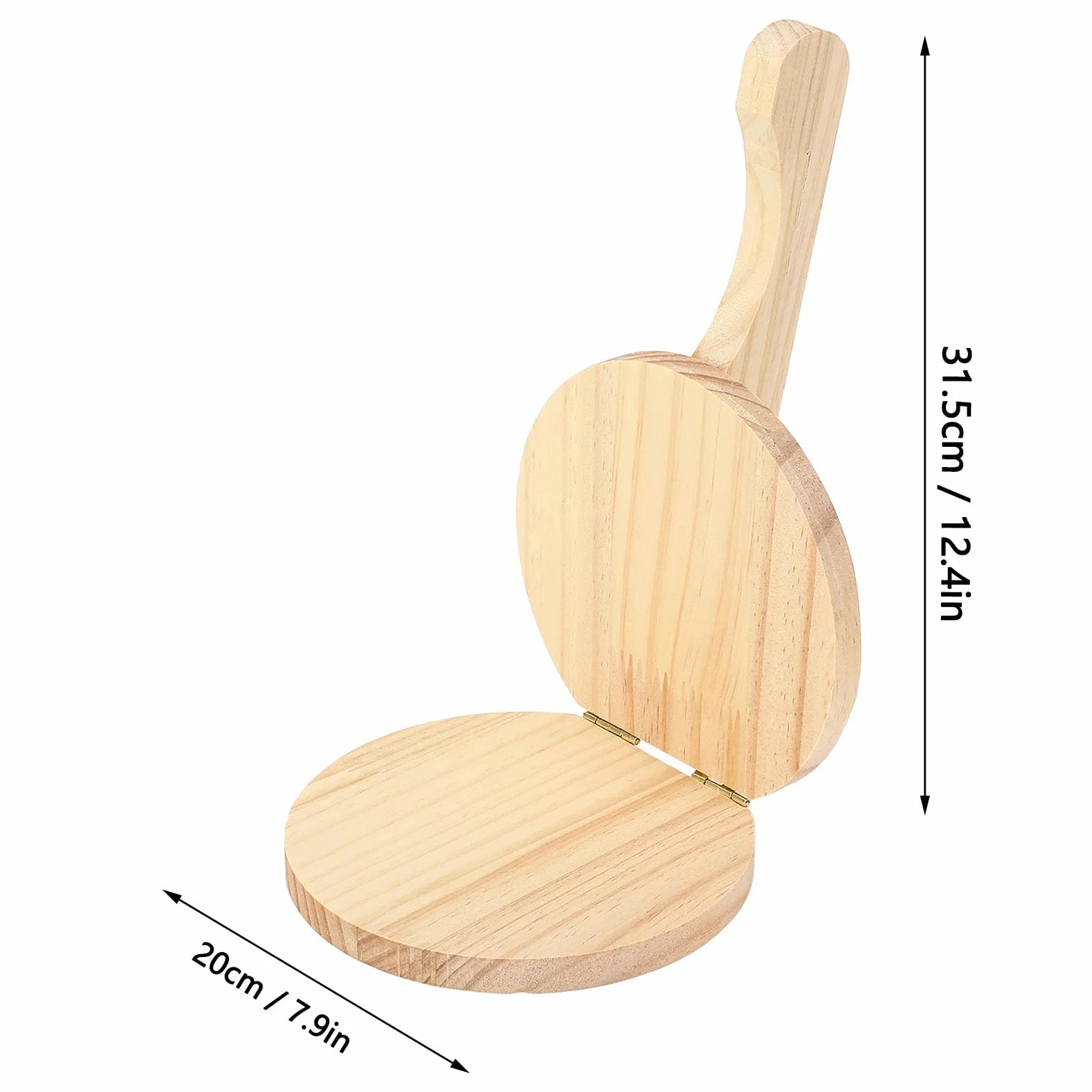 Prensadora de Tortilla de Madera Prensa de Tortilla, Mango Ergonómico, Pressor de Tortilla Manual para Tortilla de Harina Pizza Roti (L)