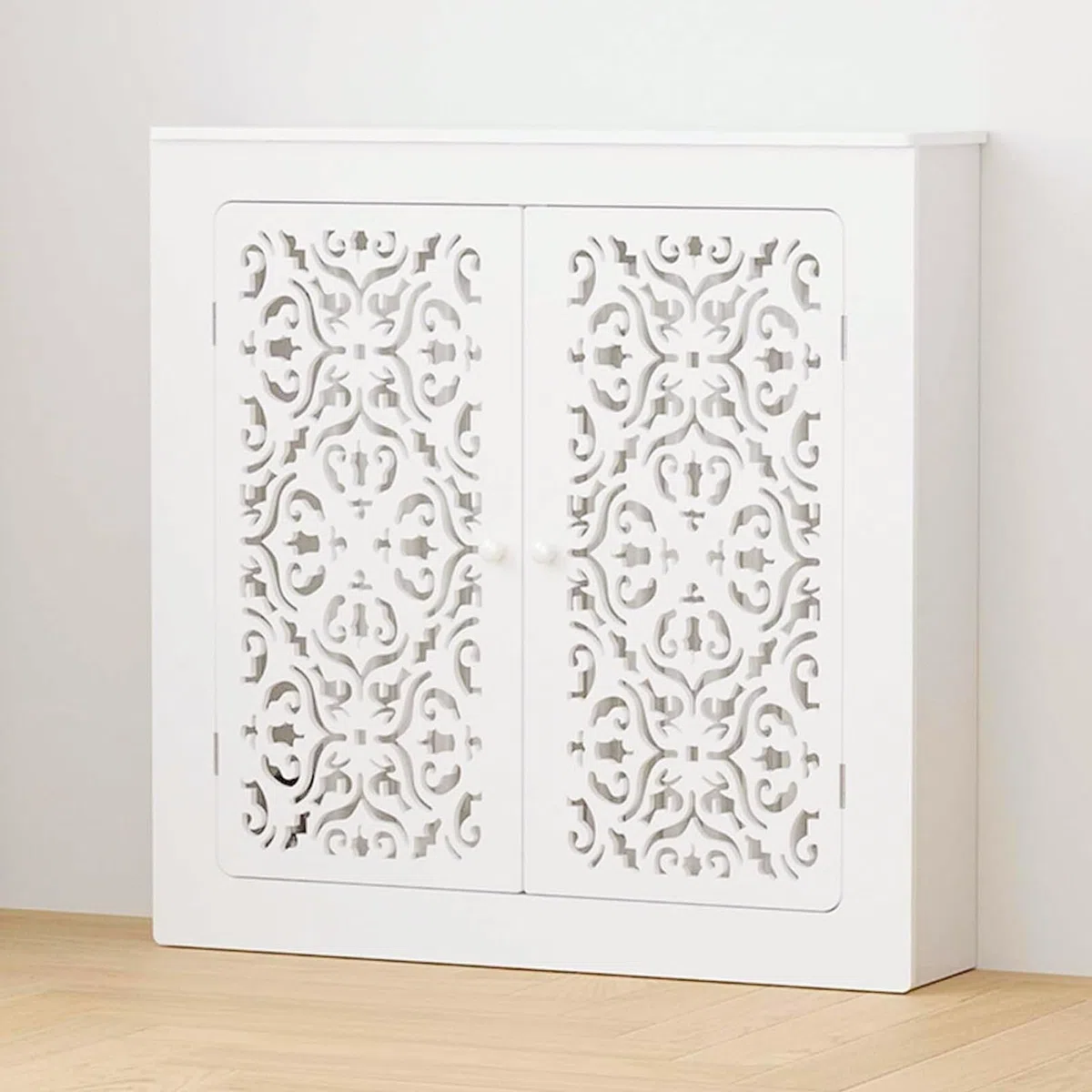 Moderno armario con cubierta de radiador de granja con estante Sto – Soporte de calentador para baño, cocina, oficina y habitación de Utili – Decoración rústica que ahorra espacio y funcional Sto