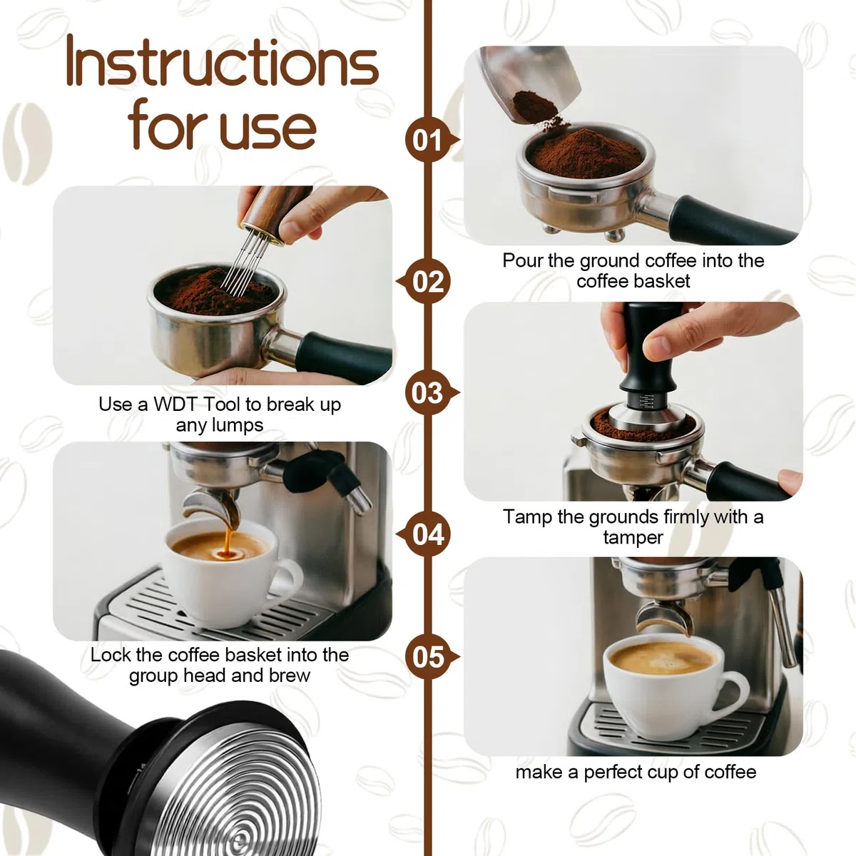 Prensador de Cafe de 58 mm con Tamper 58mm Silicona Station y Mini Aguja WDT Cafe Base Roscada y Resorte Ajustable con Profundidad Ajustable Accesorios Cafetera Kit para Baristas Caseros y Cafeterías