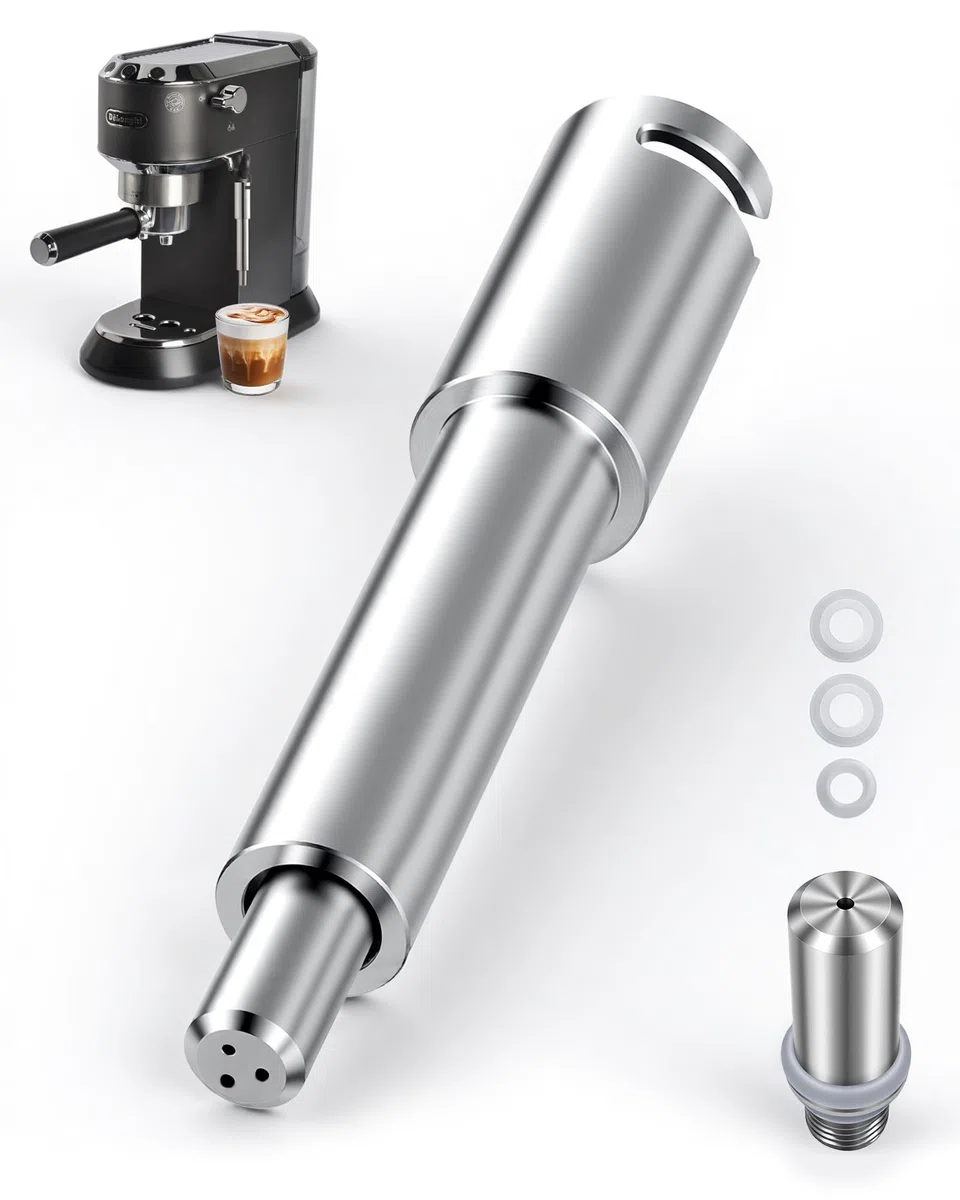 MOWETOO Boquilla de Vapor para Cafetera - Boquilla Espumadora Inoxidable para Cafetera Espresso, Tubo para De’Longhi Dedica EC680 EC685, Una Abertura y Tres Aberturas, Upgrade Latte Art