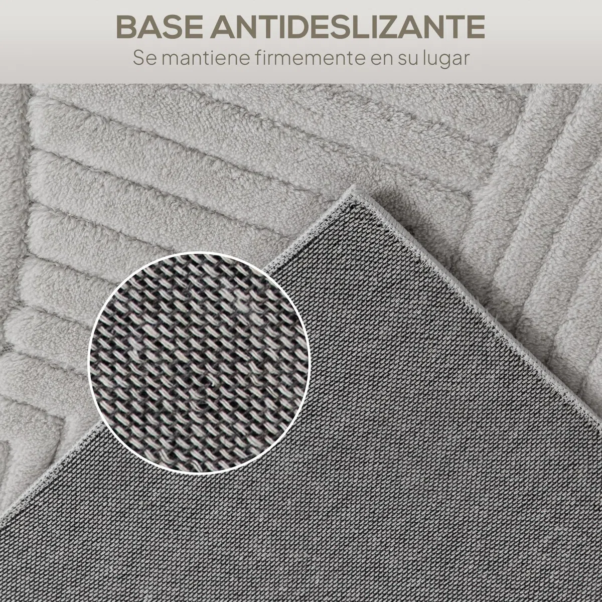 HOMCOM Alfombra Salón 230x160 cm Alfombra Pelo Corto Estilo Moderno Gris | Base Antideslizante, Tejida a Máquina, Tapete, Sala de Estar, Dormitorio, Comedor