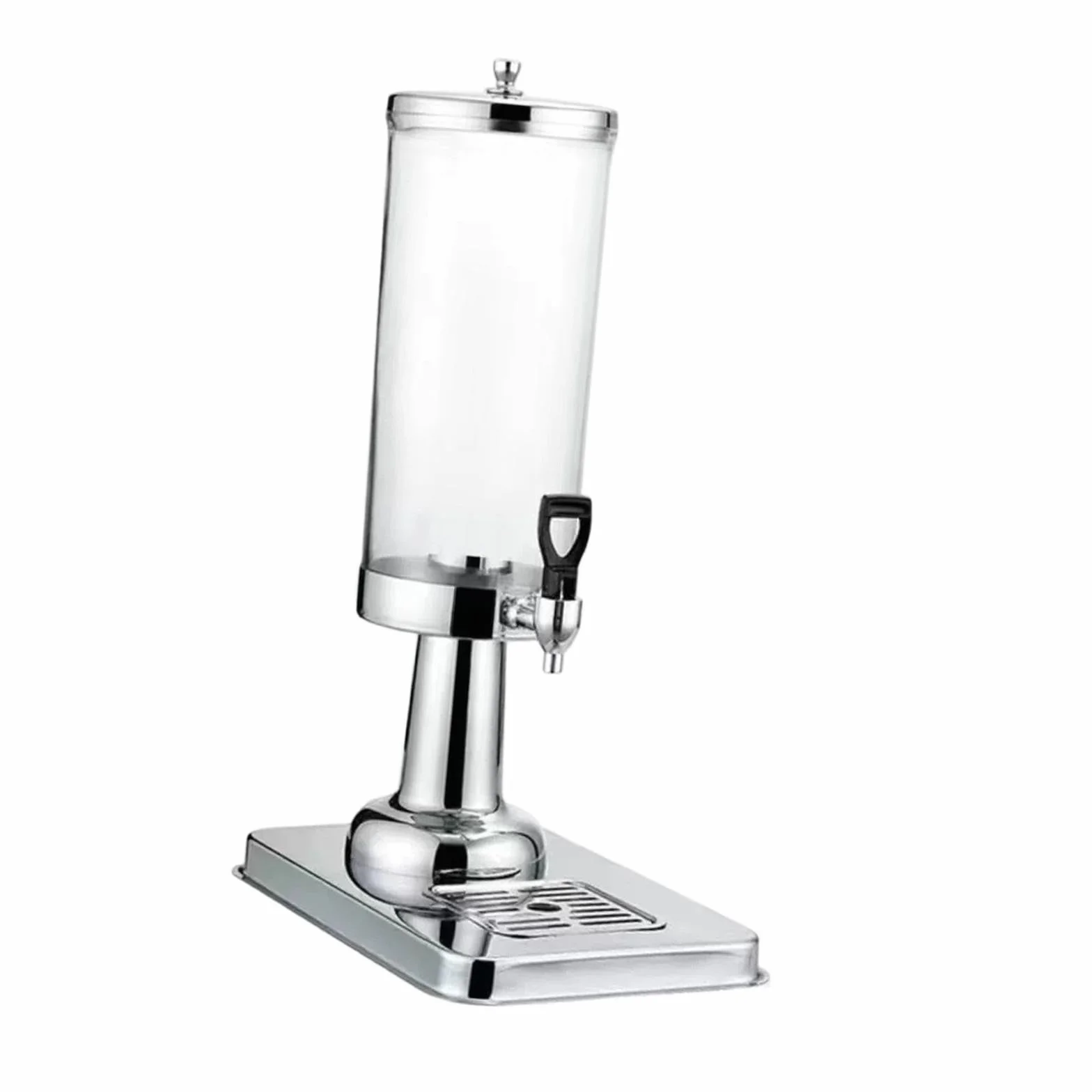 Dispensador de Bebidas con Bandeja Antigoteo, Recipiente de 3 litros para de Hotel, Plata, Individual