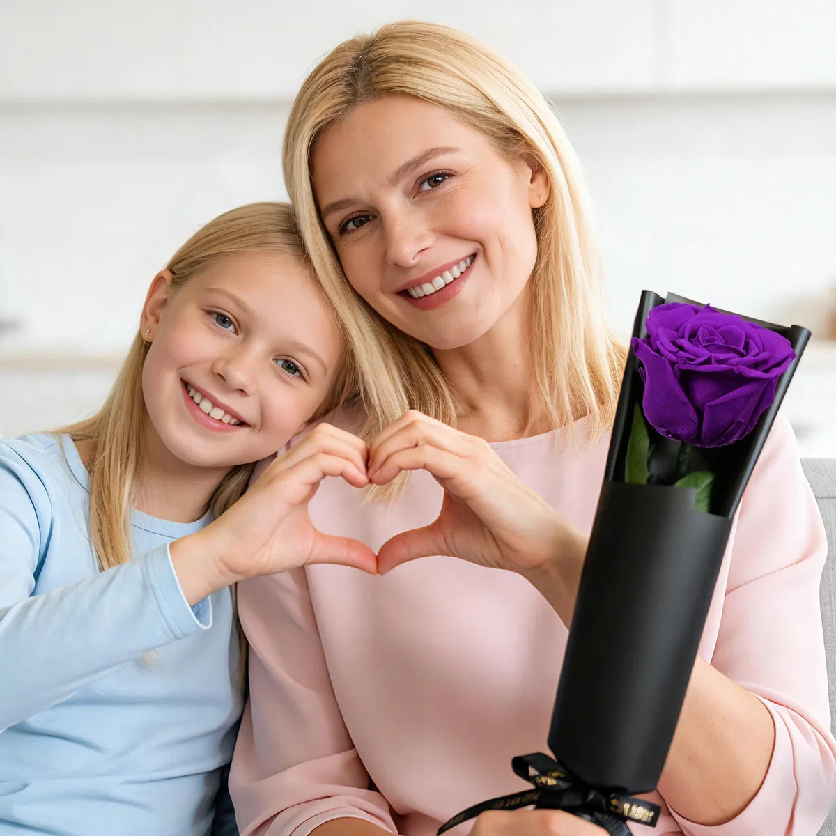 Yamonic Rosa Eterna Regalos Mujer, Rosa Eterna Natural Preservada Regalo Cumpleaños Mujer,Flores Preservadas con Tallo Regalo Navidad San Valentín Rosa Dia de la Madre