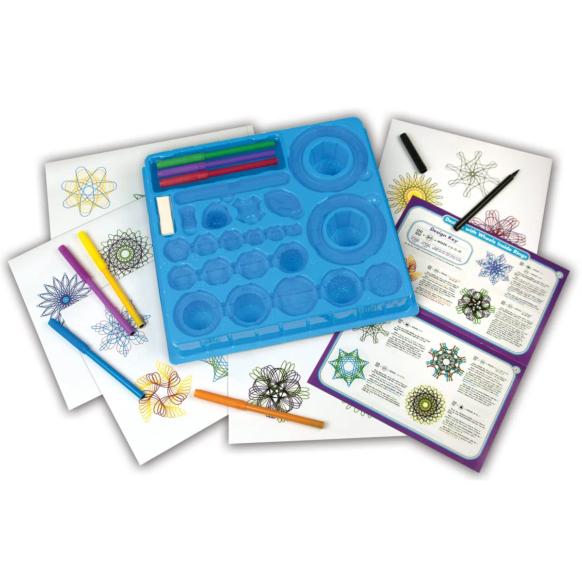 Spirograph Juego original | Crea increíbles diseños infinitos | Juego de 30 piezas que incluye piezas de precisión, bolígrafos y espiromasilla | Actividad creativa de artes y manualidades | para