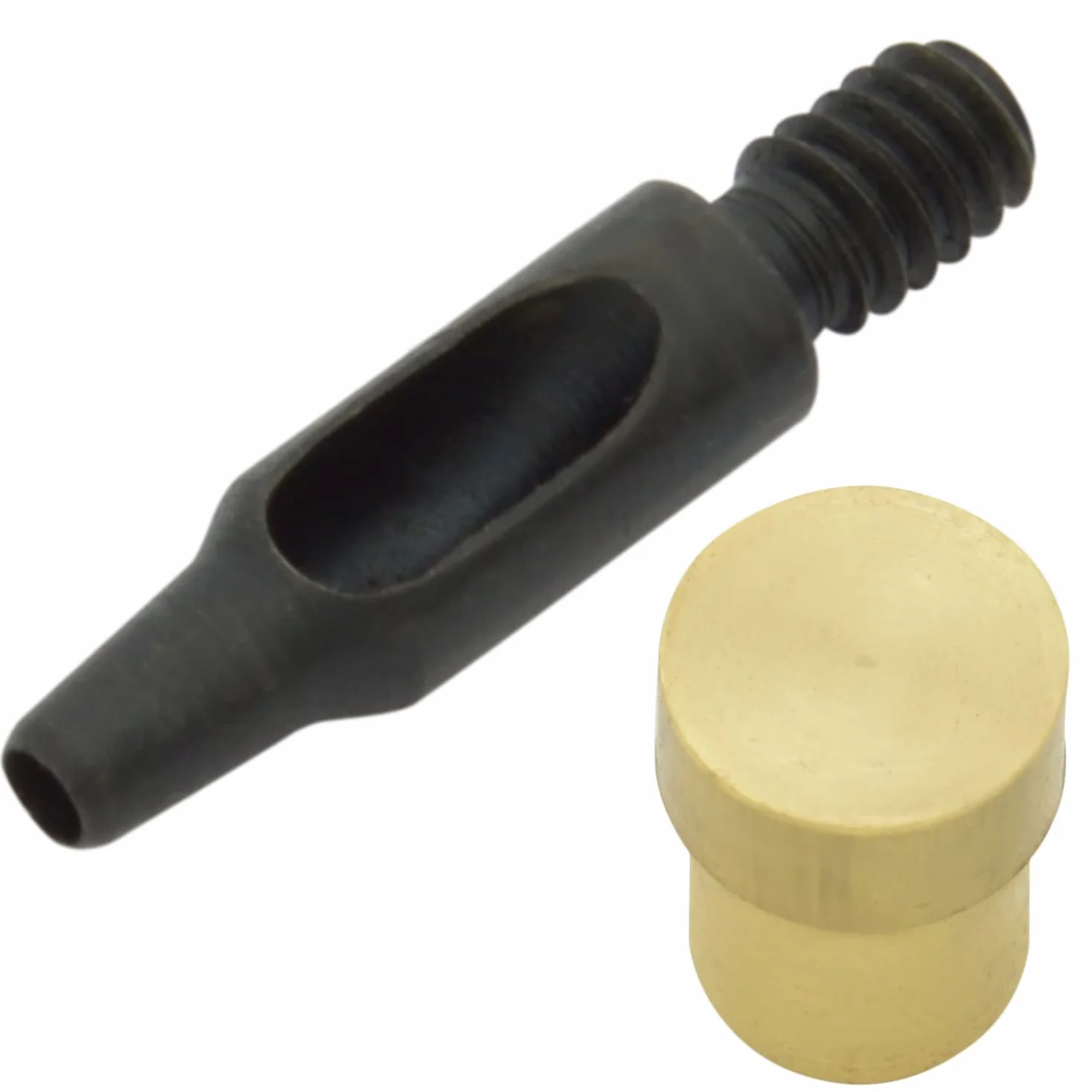 Getmore Crafts Juego de prensa de remaches con palanca, herramienta de remachado y 50 remaches de doble cabeza de 9 mm, oro, acero | Prensa manual | DIY | Para cuero, ropa, vaqueros, cinturones,
