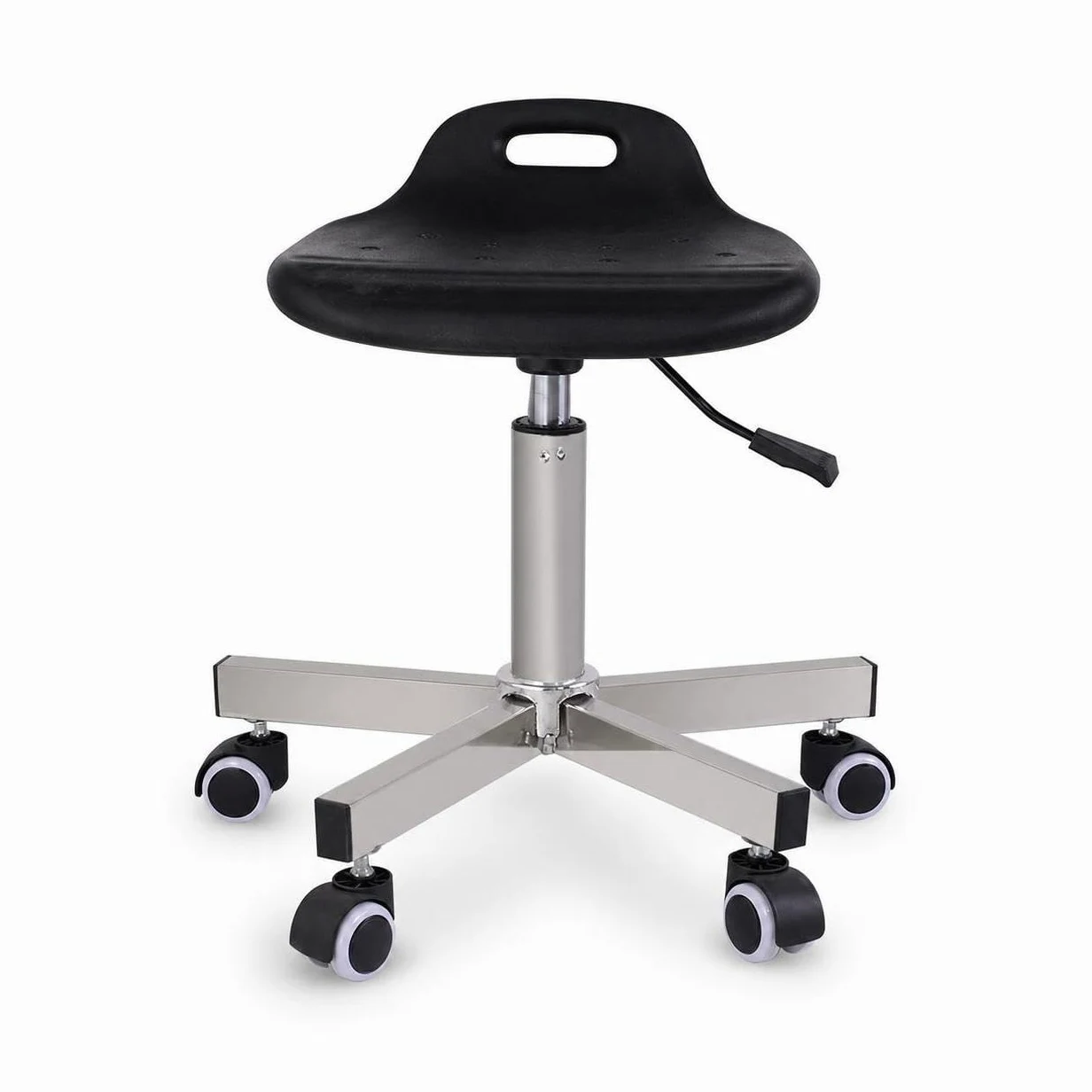 Taburete Laboratorio con Ruedas Metal para Sala Limpia, para Taller, Moderno, con Base de Tubo Redondo 304 y Ruedas