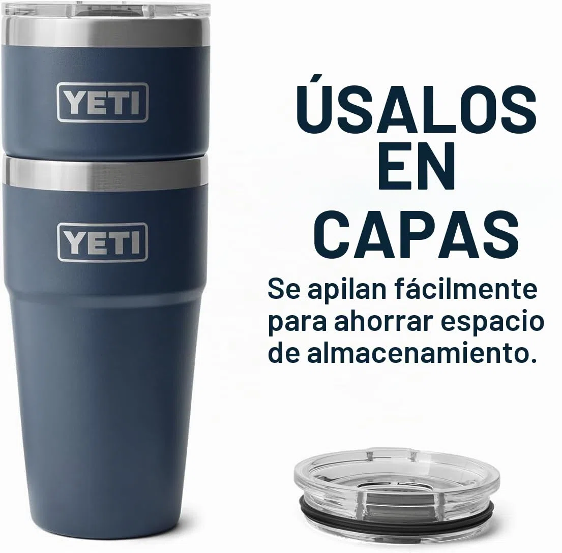YETI Rambler Cup, Vacuum Insulated Stainless Steel Stackable Cup with Magslider Lid, Stainless Steel, 20 oz (591 ml)
