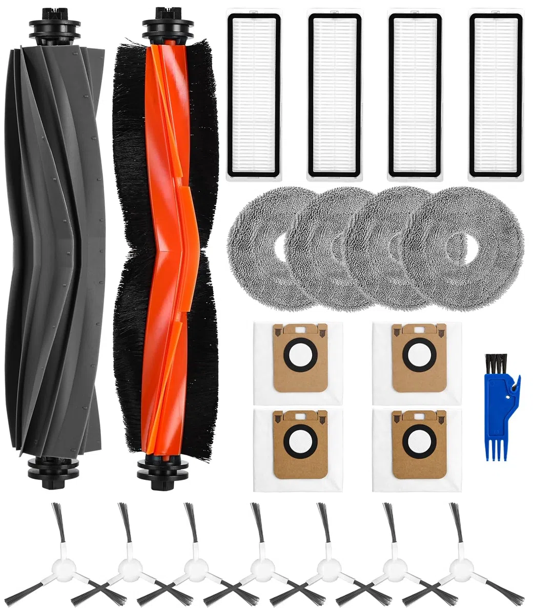 Kit de Accesorios Recambios Compatible con Xiaomi X20+/Dreame L10s Ultra/L10 Ultra,2 Cepillo Principal,4 Filtros, 4 Paños de Limpa, 4 Bolsa de Polvo, 7 Cepillos Laterales, Repuestos para Dreame