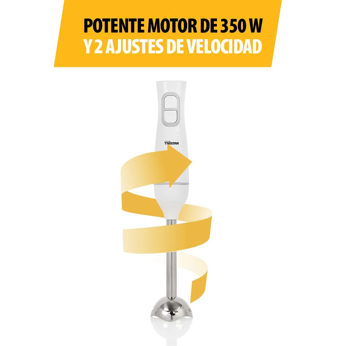 Tristar Set de batidora de mano, piezas aptas para el lavavajillas, incluye varilla de acero inoxidable desmontable, batidor, picador, jarra medidora, 350 W, MX-4881