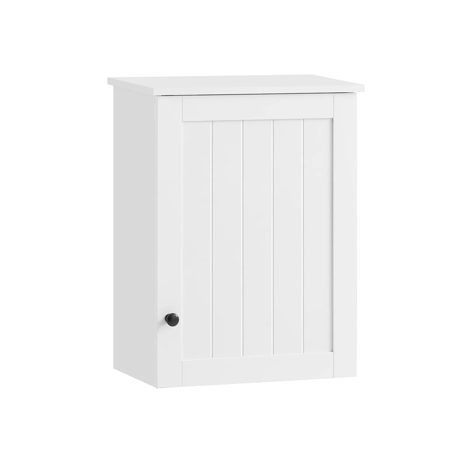 SoBuy Armario de Pared para Baño – Mueble de Baño Colgante con Puerta y Estantes Ajustables, Armario de Madera para Cocina, Pasillo – Vitrina Pared, Blanco, 40x52x23cm, BZR19-W