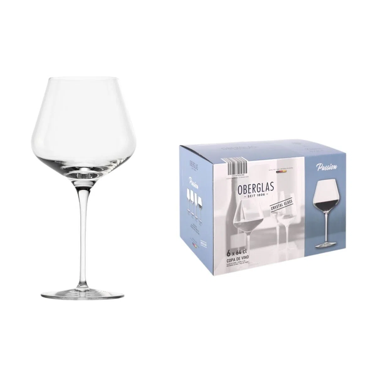 Set de Copas de Vino Passion 640 ml 6 Piezas - Cristal fino - Tecnología Alemana