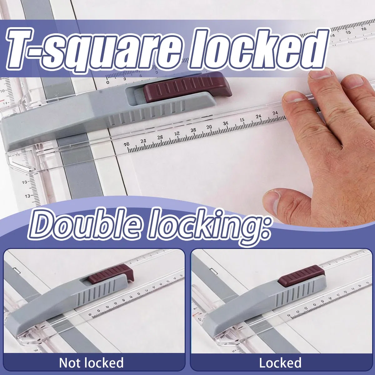 Tablero De Dibujo DIN A3, Con Regla Paralela Y Transportador Set De 6 Piezas Multifuncional Con Pinza Para Papel Regla Y Soporte Ajustable Para Dibujo Técnico Escuela Y Oficina