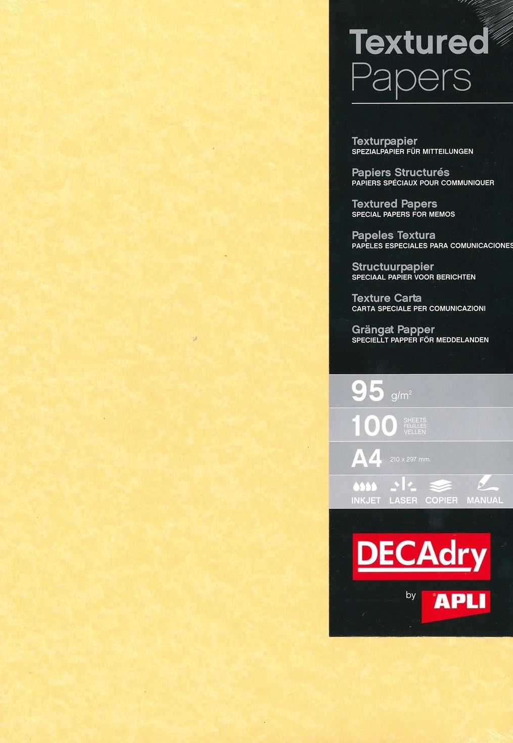 APLI PCL1600 -Papel pergamino oro A4 95 g 100 hojas