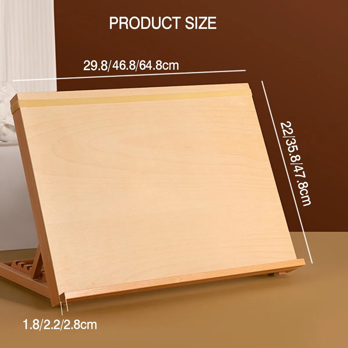 Caballete grande para pinturas, exhibición de madera de haya maciza para lienzo, altura ajustable para obras de arte de hasta 46,8 x 35,8 cm, perfecto para artistas y exhibiciones de arte