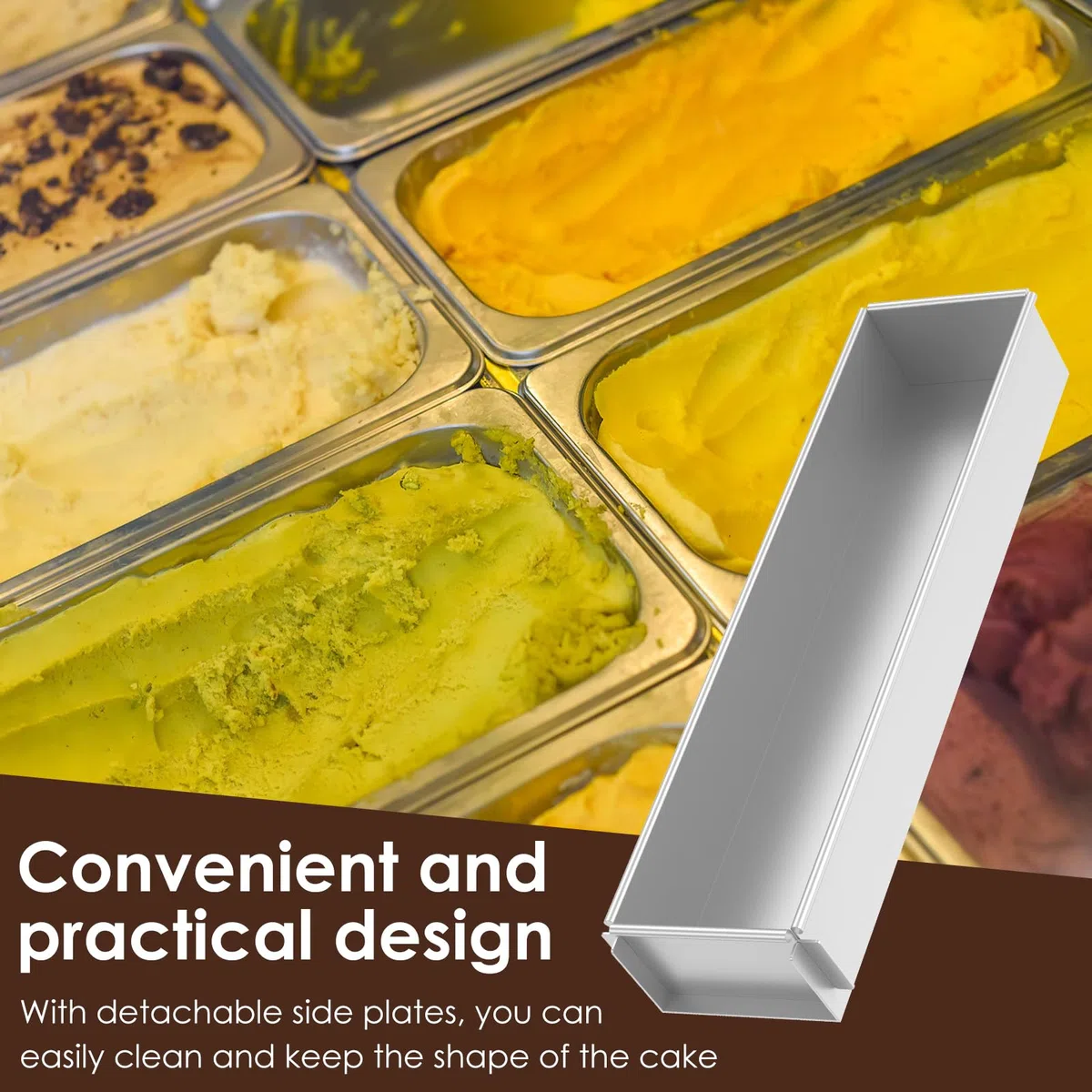 Molde para tartas de tiramisú, rectangular, forma de tiramisú de aleación de aluminio, antiadherente, resistencia a altas temperaturas, para tartas de queso tiramisú (actividad)