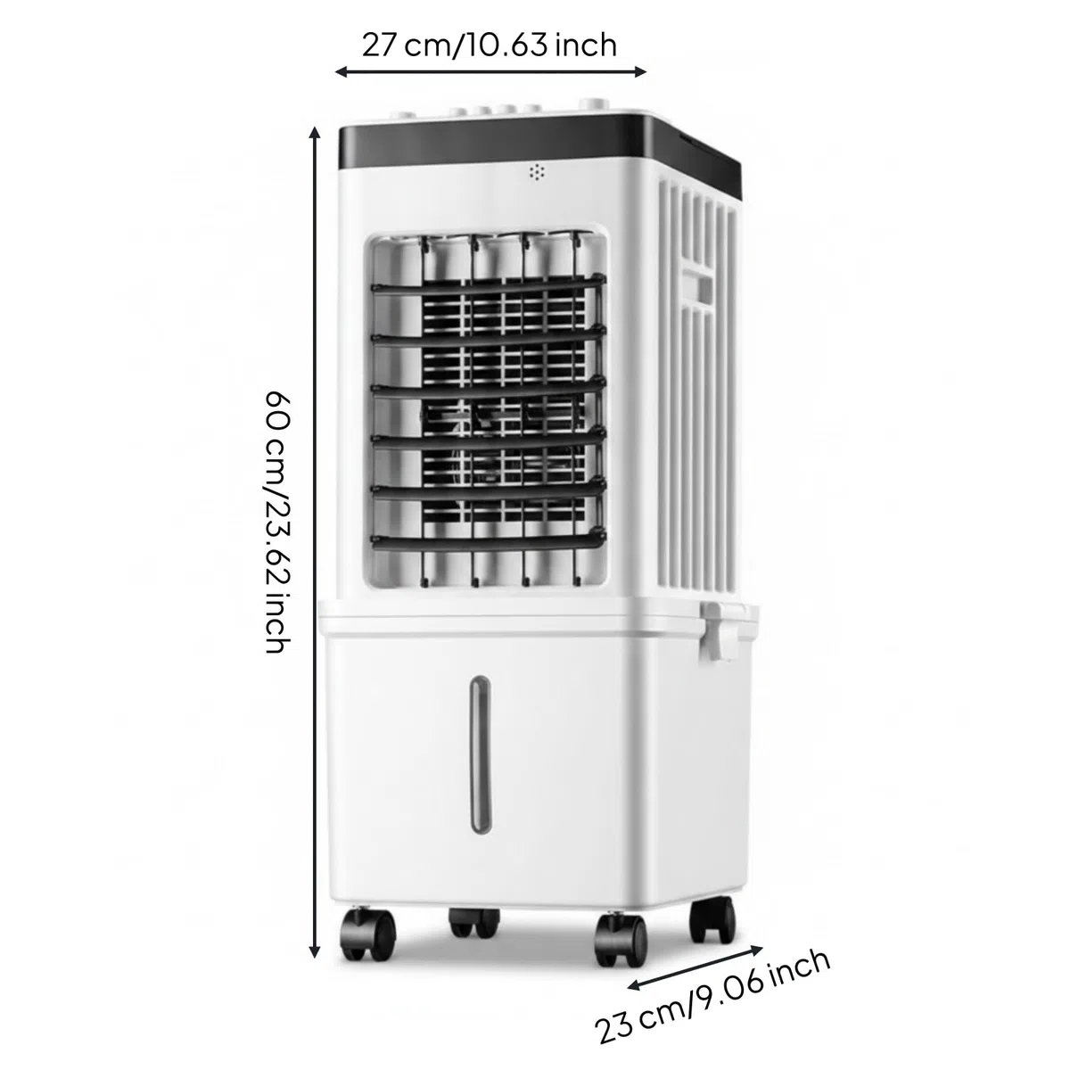Ventilador de Refrigeración para Hogar Portátil de Aire Climatizador Ventilador de Torre con Depósito de Agua y Ruedas Giratorias Adecuado para Salón Dormitorio Oficina