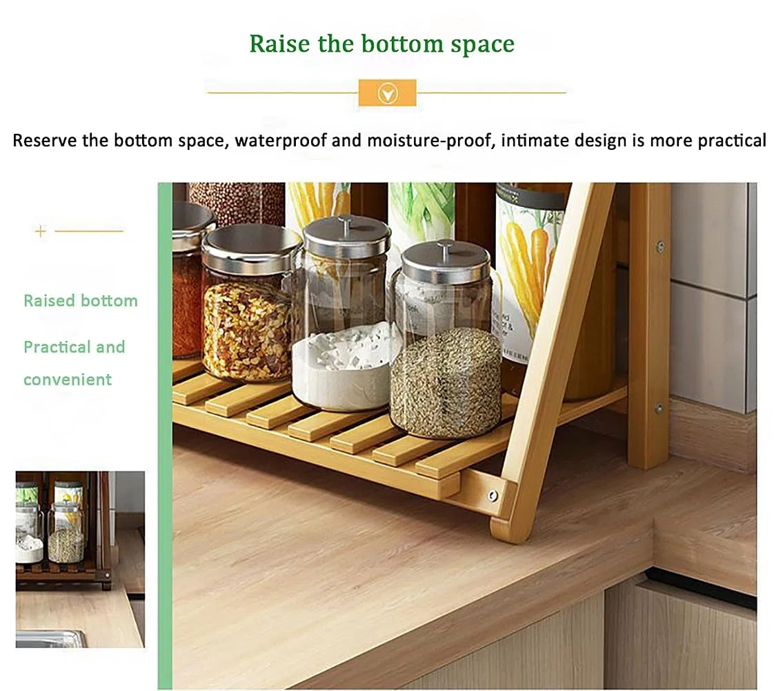 Estantería de almacenamiento de cocina, encimera para el hogar, estante para especias, 2 niveles, estante multifuncional para especias, simple y moderno, estantería para flores de madera