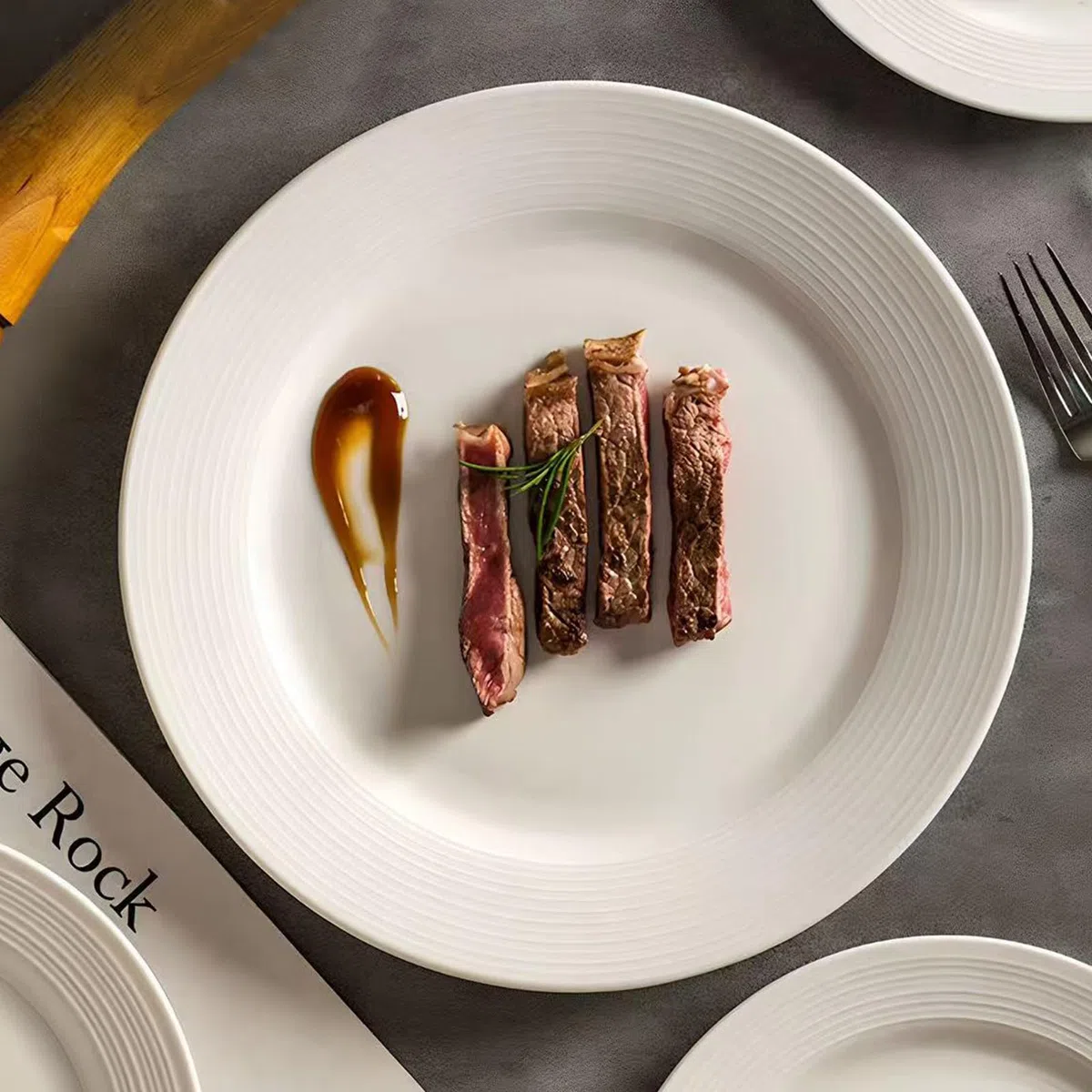 ZPPLD Juego de 6 Platos de Postre de Cerámica,Plato Llano De CeráMica Ø20,3 cm (8 inch), Platos Blancos para Postres, Plato De Pasta,Pasteles y Aperitivos Vajilla Para Lavavajillas Y Microondas (C)