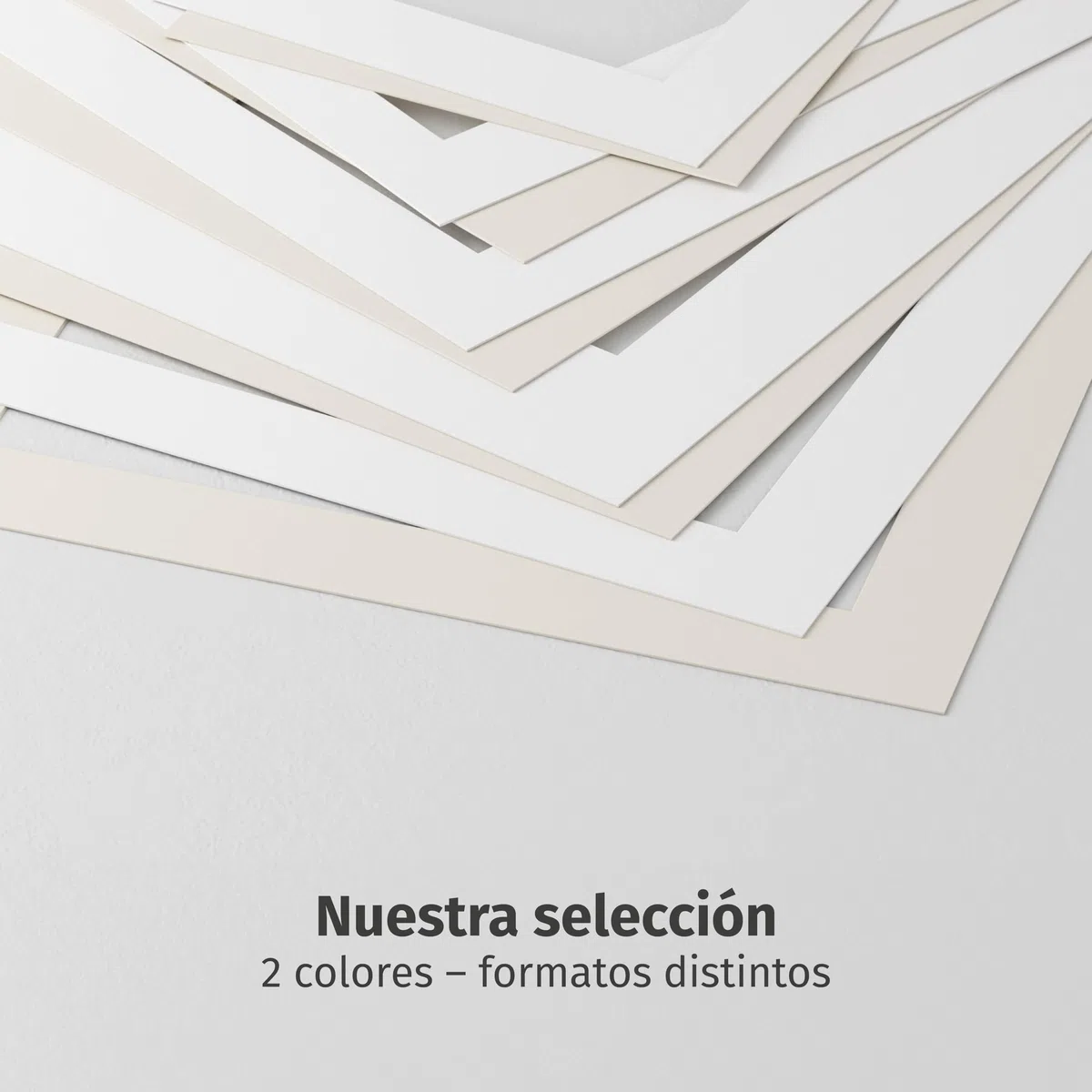 Paspartú 50x70 cm Dimensiones Exteriores - para Formato de Imagen A2 (42x59,4 cm) - Grosor 1,5 mm - Color Blanco Crema
