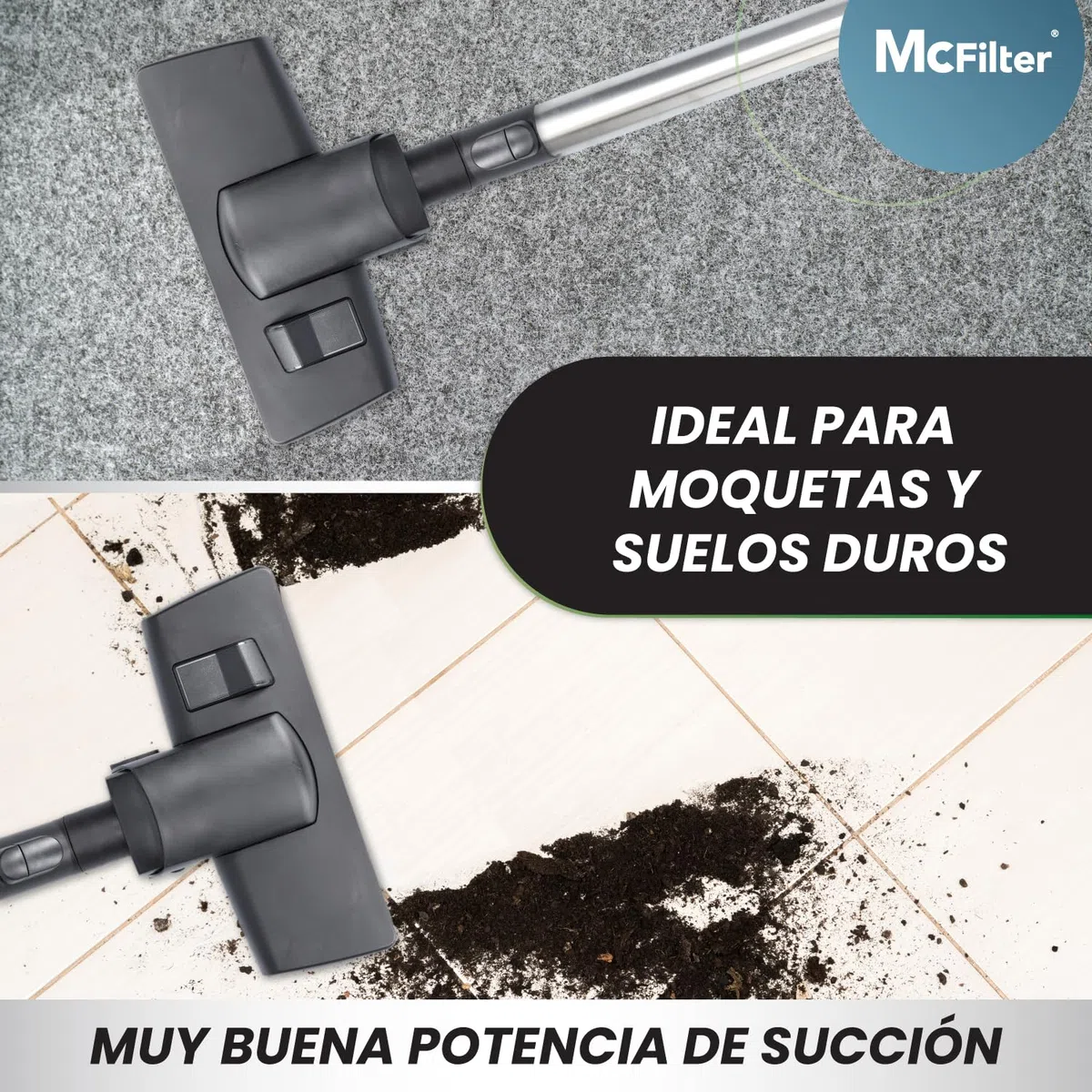 McFilter | Boquilla combinada adecuada para las aspiradoras Miele C1, C2, C3, S8000, S2, S3, S4, S5, S6 series, Complete, Compact, Classic, 35mm, función de enganche y aparcamiento conmutable