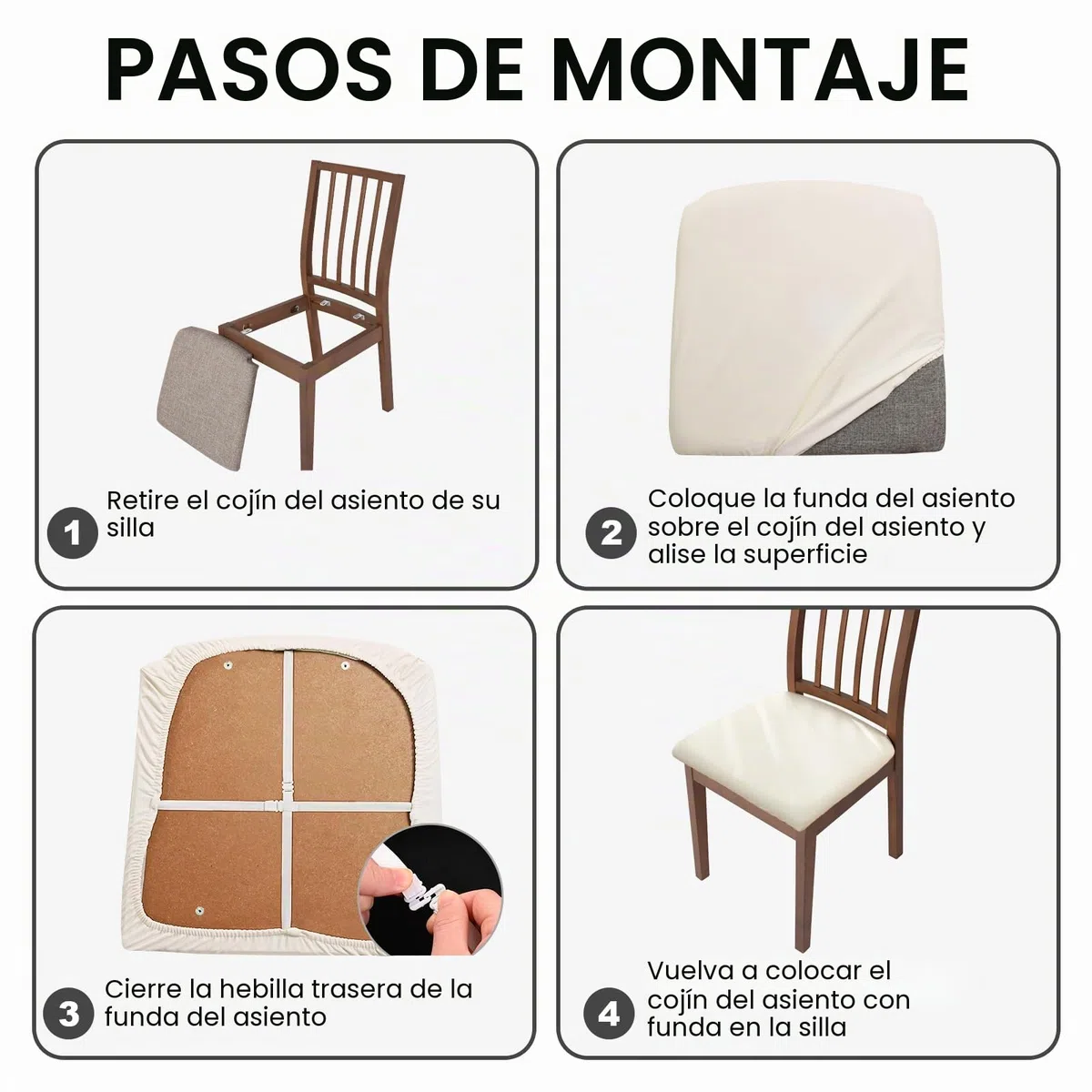 Alishomtll PU Fundas de Sillas Juego de 4/6, Fundas de Sillas de Piel Elástica, Fundas de Sillas Impermeables, Desmontables, Fundas de Sillas de Comedor, Lavables, Comedor para Comedor, Cocina, Boda