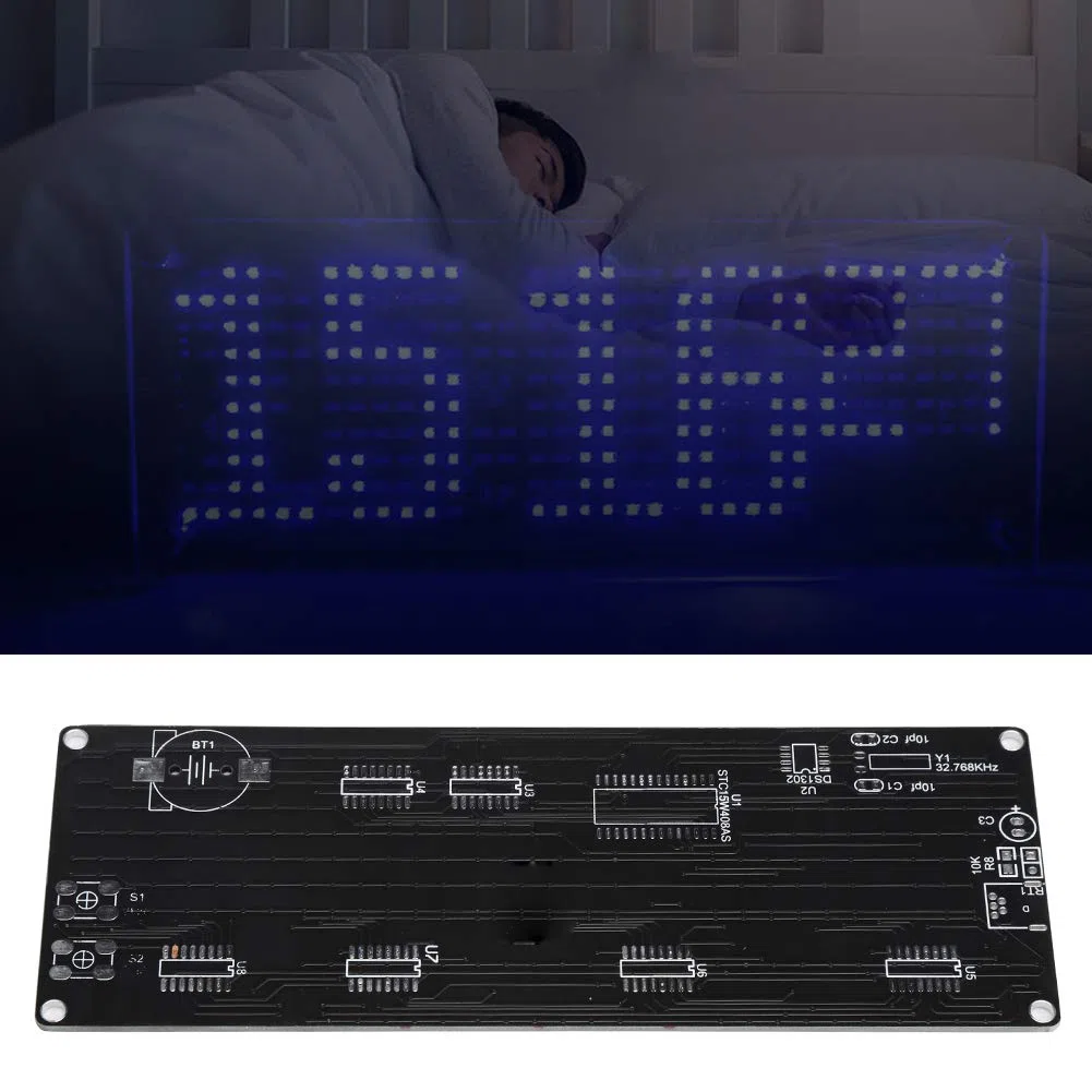 Garsent Kit LED Clock, 5V Digital Electronic DIY Clock Kit en Apariencia acrílica con indicador de Temperatura para Bricolaje.