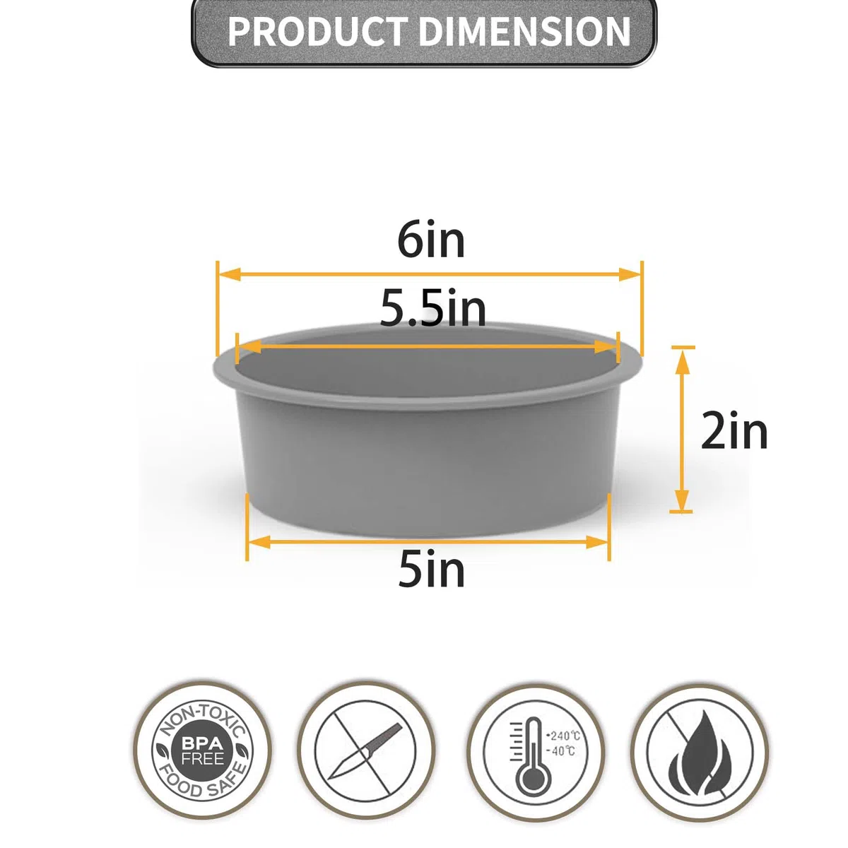 Molde redondo de silicona para tartas de 5 pulgadas, juego de 4 moldes pequeños de silicona redondos de 5 pulgadas, moldes antiadherentes para tartas, liberación rápida de 5 pulgadas para