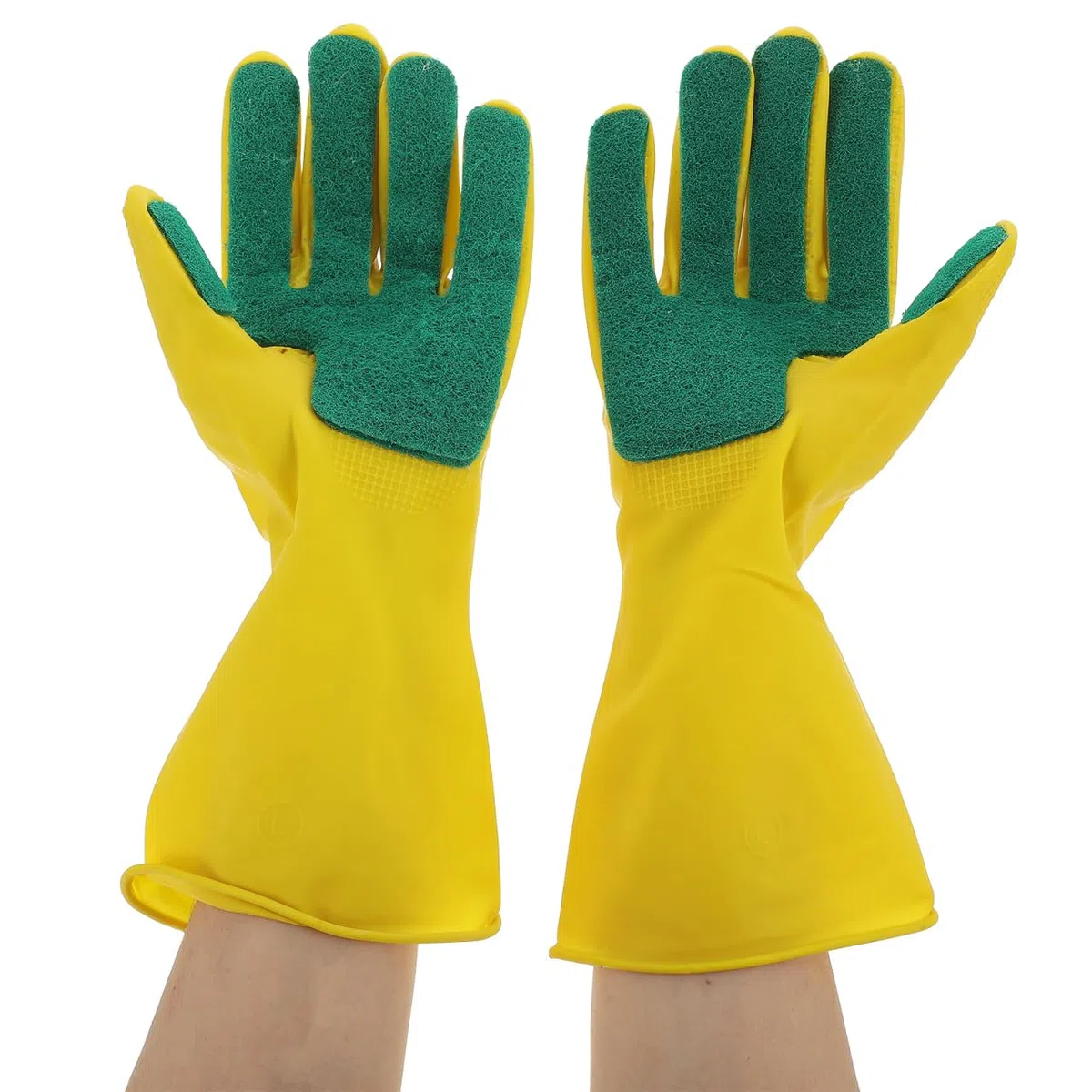 VALICLUD Guantes De Cocina Con Estropajo De LáTex Reutilizables Para Lavar Platos Y Limpieza DoméStica Talla 12.2 Pulgadas