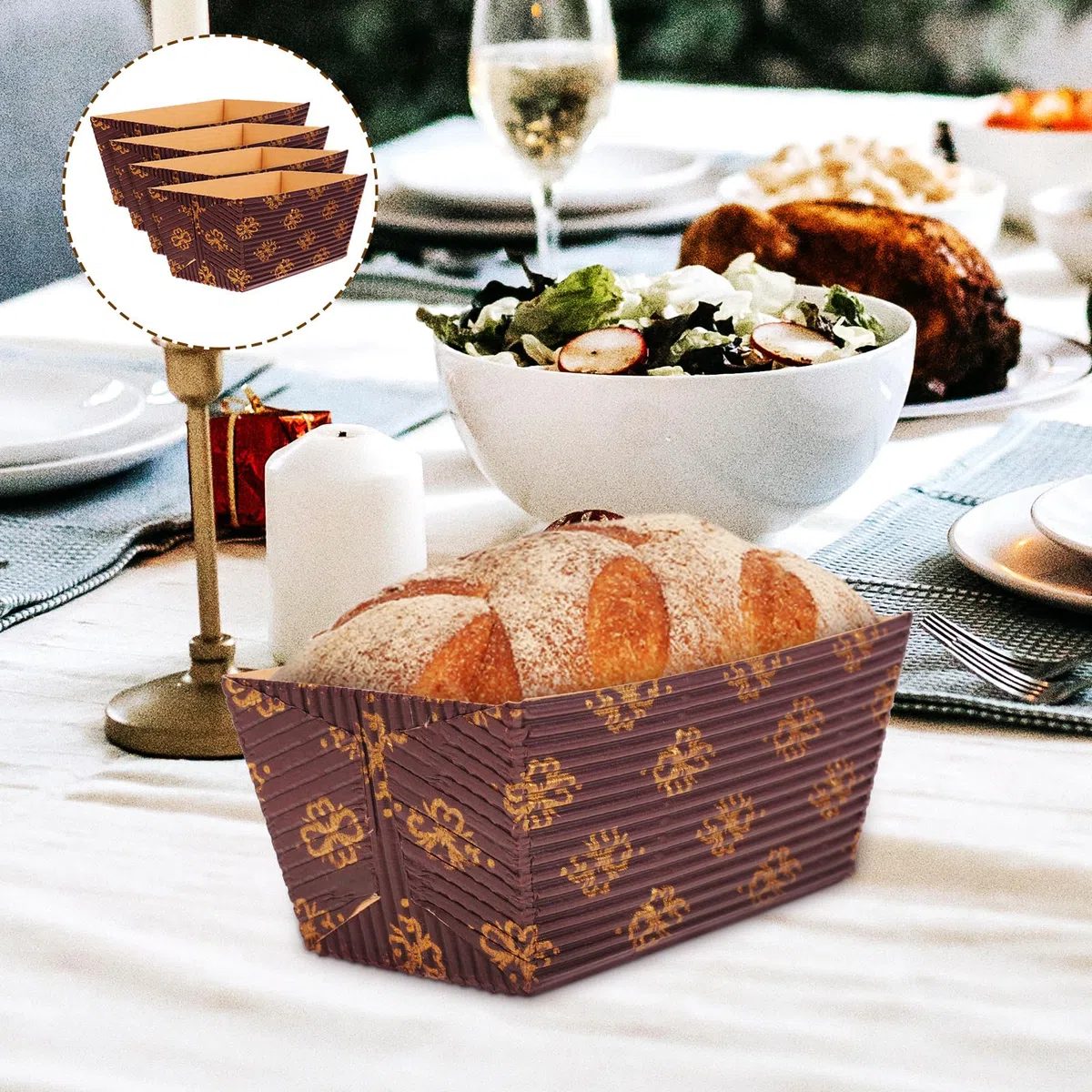 Moldes de papel desechables para hornear, 25 unidades, rectangulares, resistentes al, para microondas, hornos, aperitivos, papel de estraza seguro, soporte para sartén de,